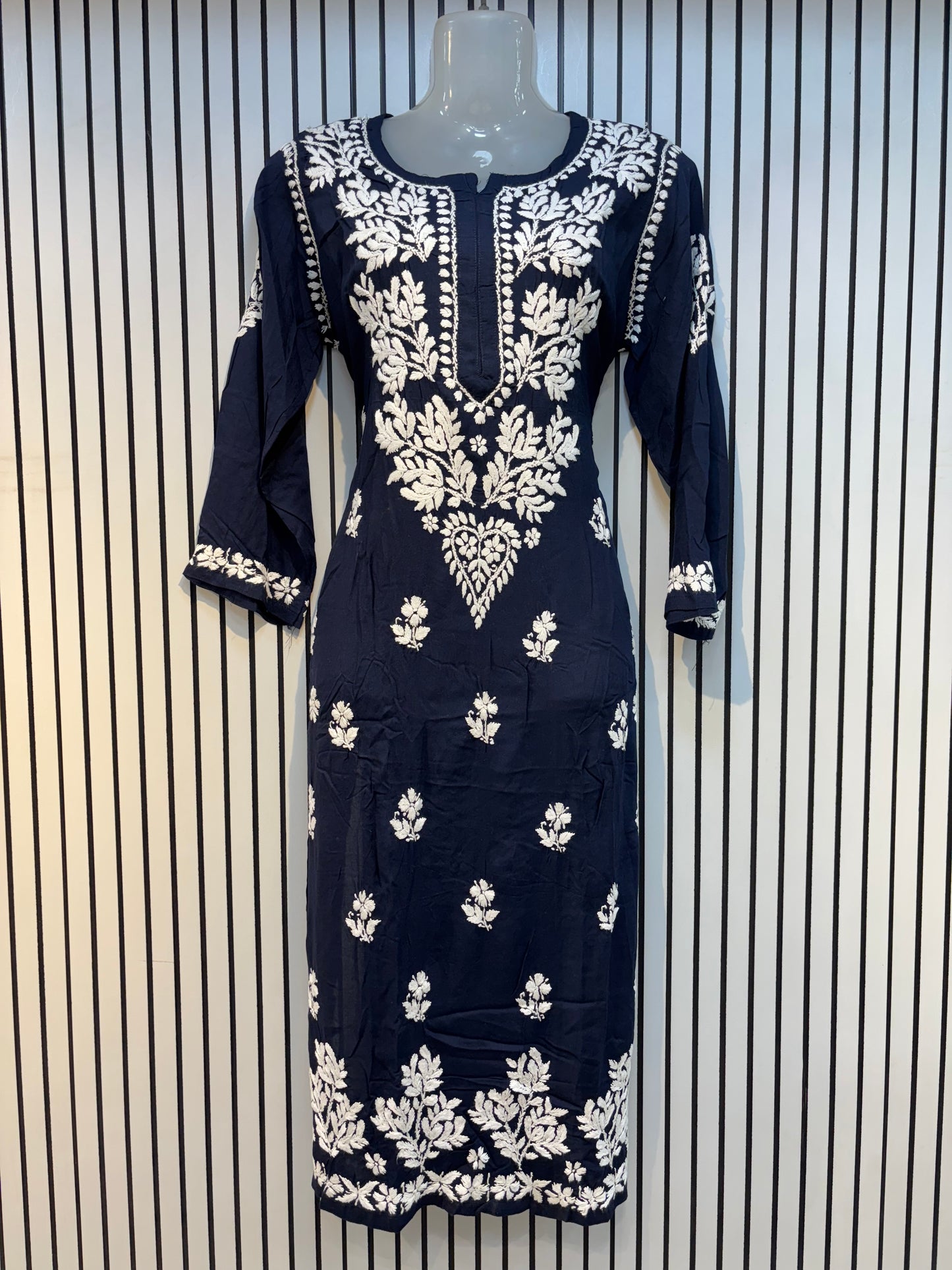 Pure Modal 44 Size Kurtis with Resham thread & 3d Embroidery🪡