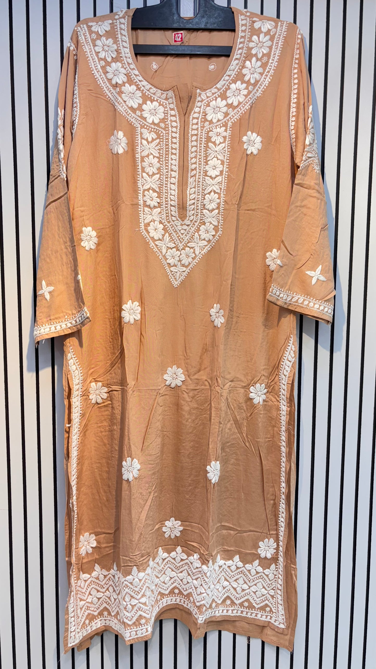 Pure Modal 42 Size Kurtis with Resham thread & 3d Embroidery🪡