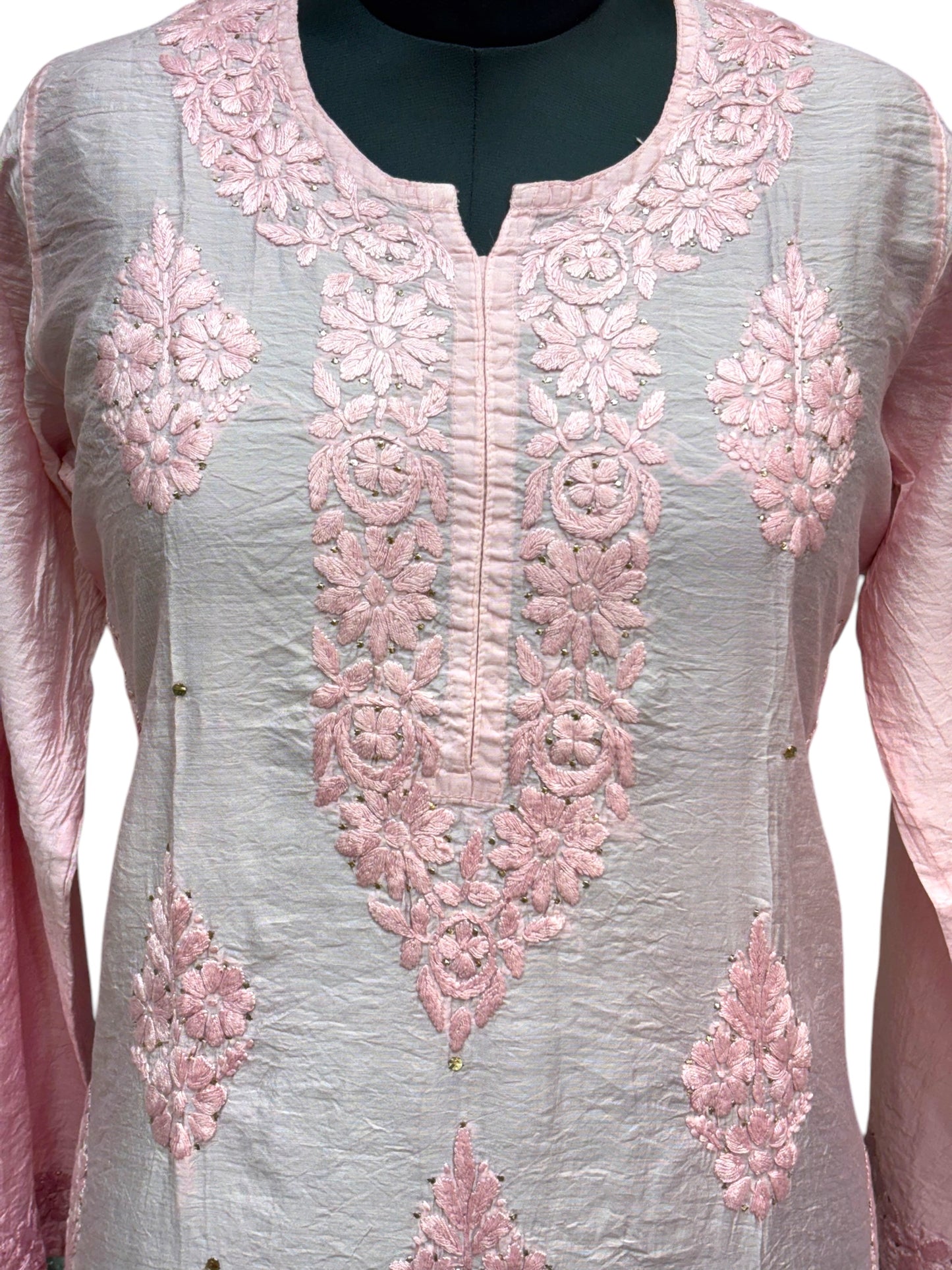 Luxurious Silk Kurti with Mukaish & intricate Resham Embroidery– Unveiling Timeless Artistry