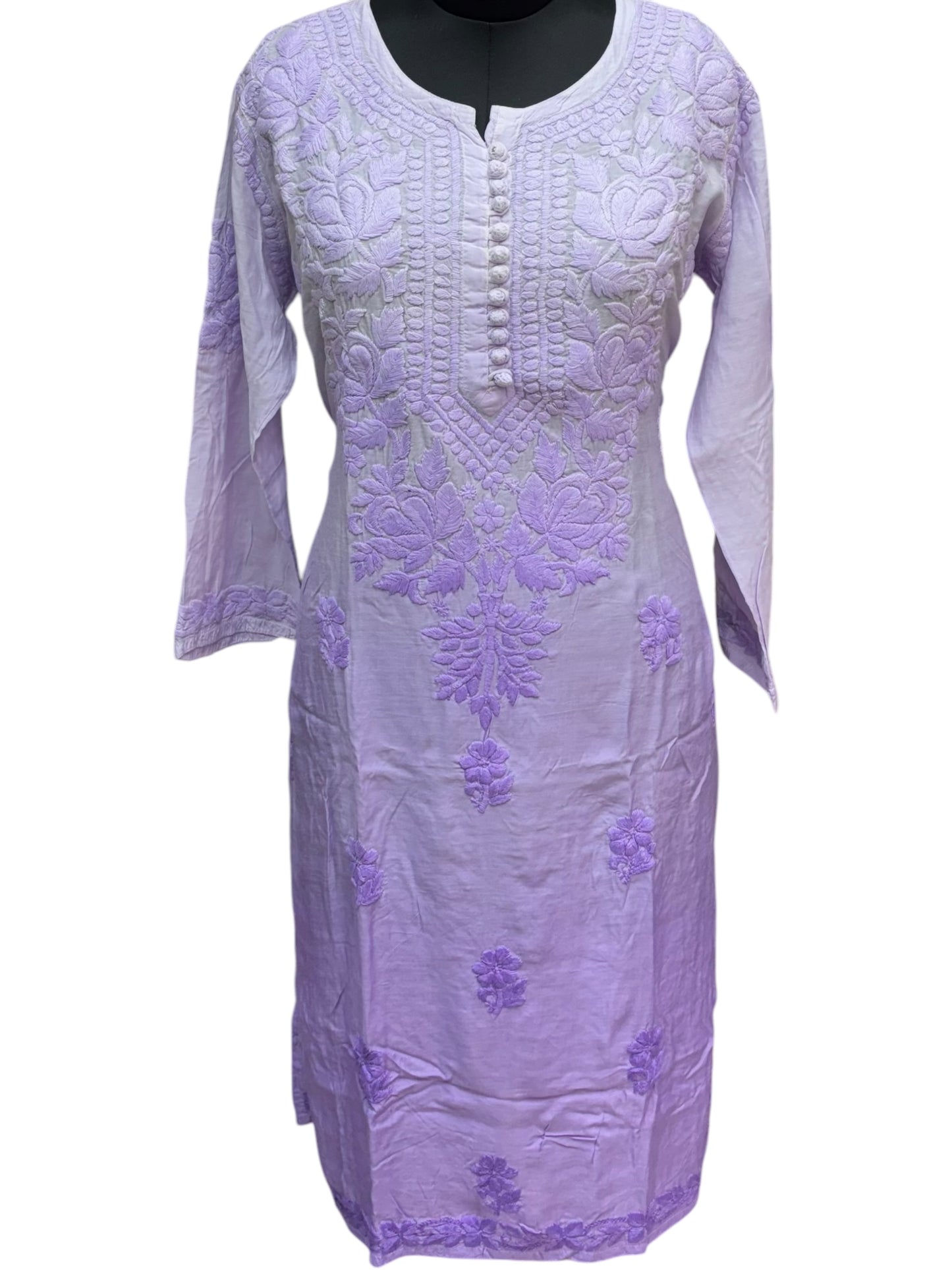 Stunning Muslin Ombre Kurti with Self-Thread 3D Embroidery – Elevate Your Ethnic Wardrobe