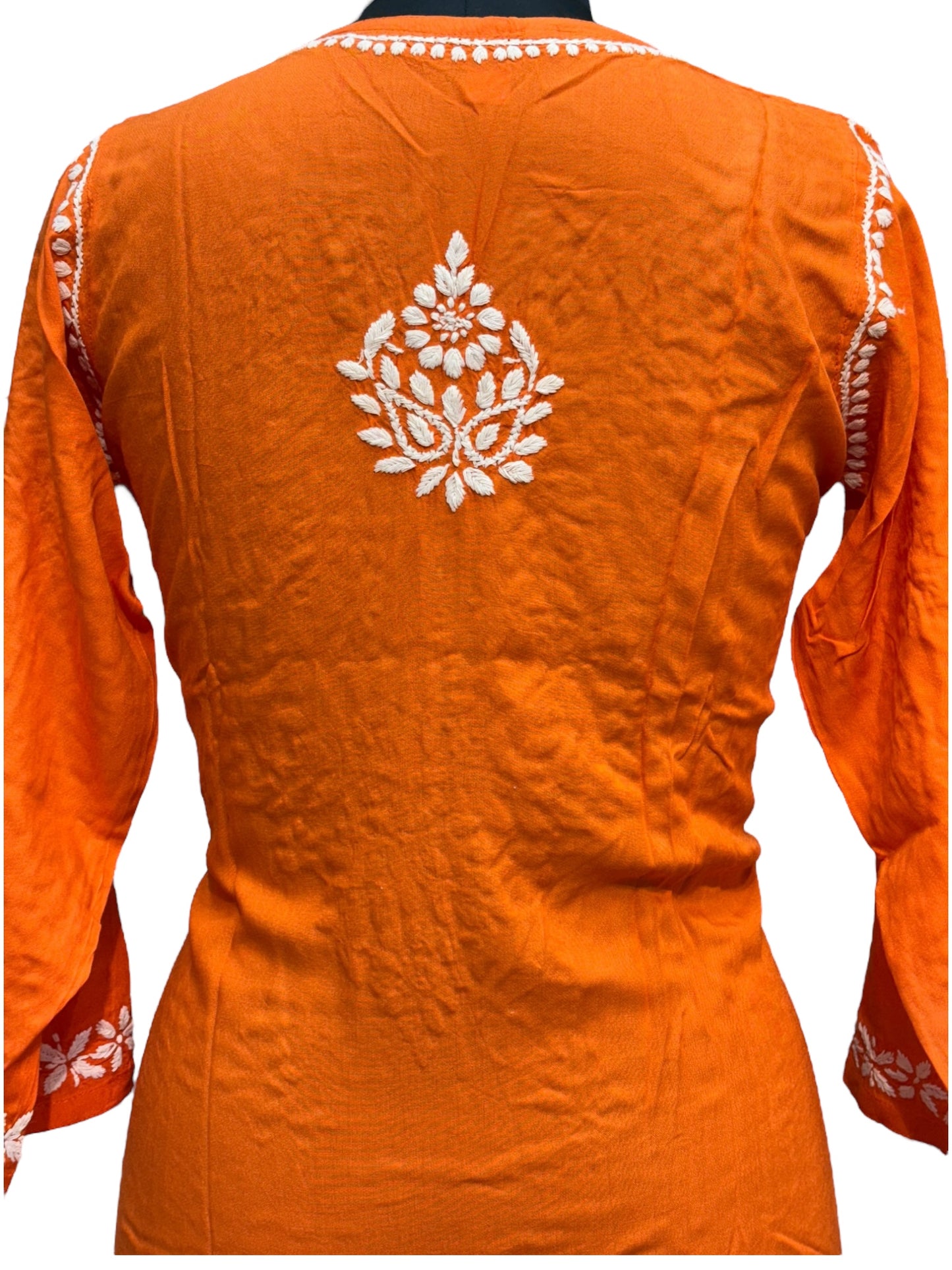 Modal Chikankari Kurti with Delicate White Embroidery