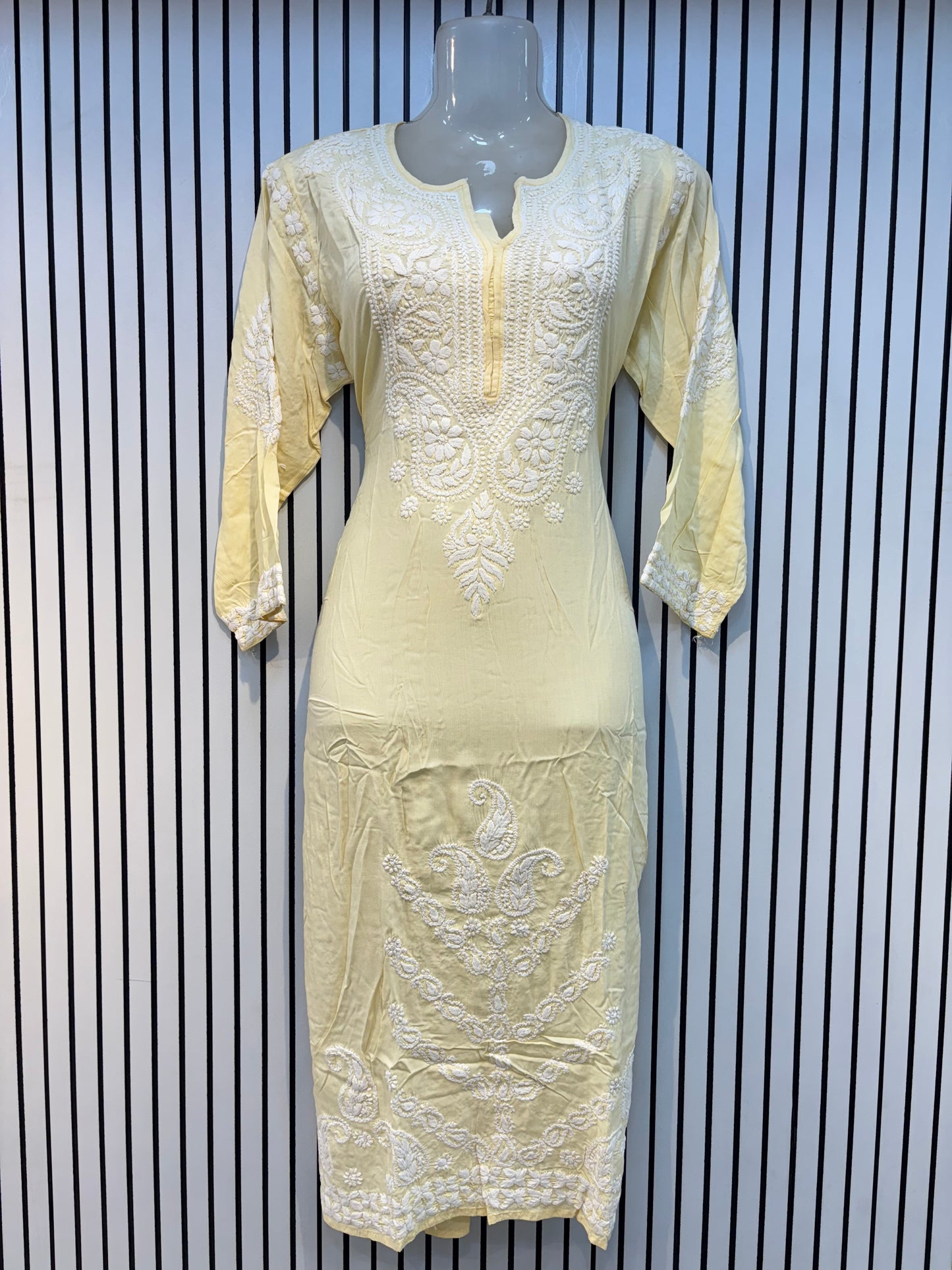 Pure Modal 44 Size Kurtis with Resham thread & 3d Embroidery🪡