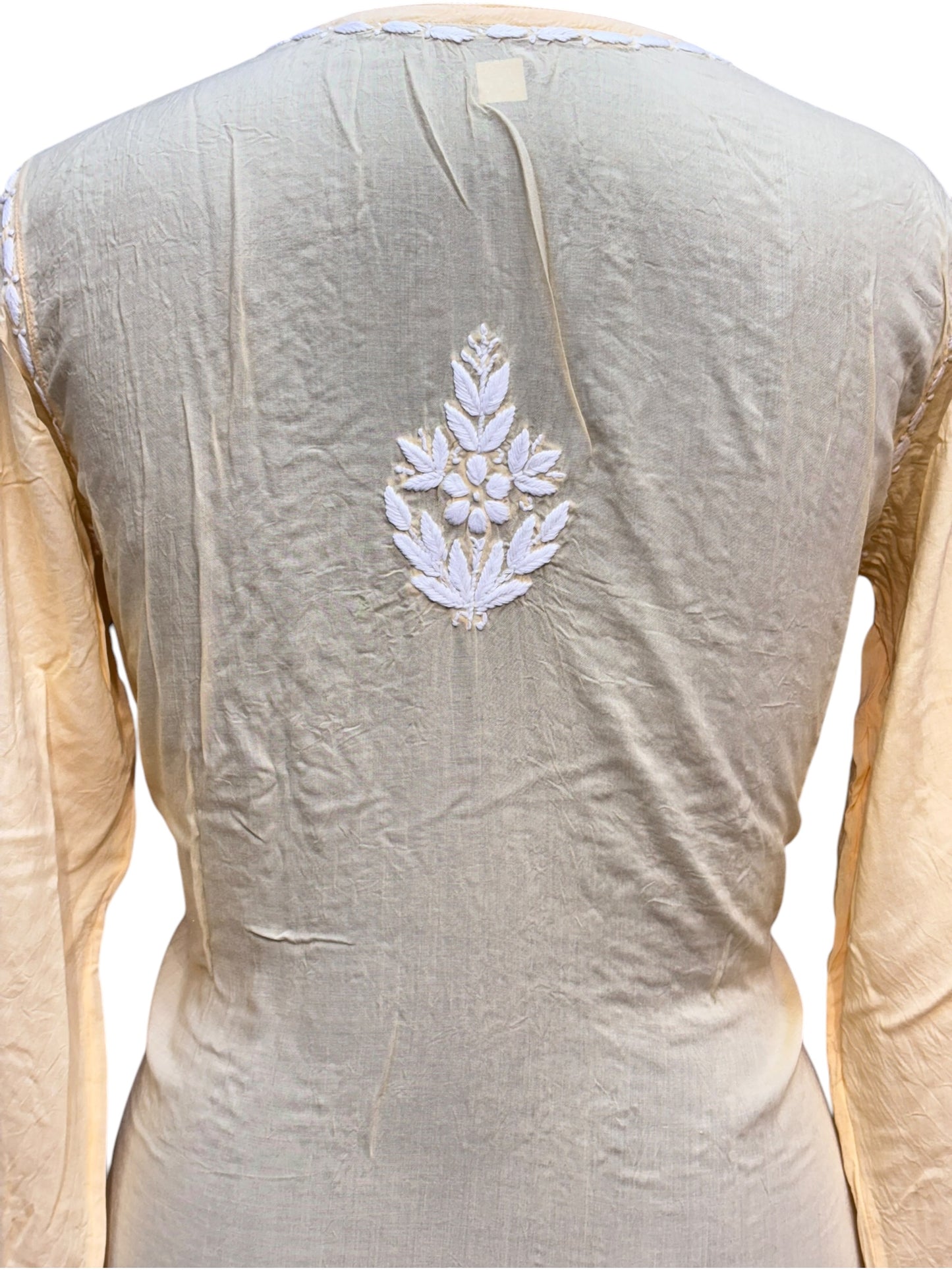 Modal Chikankari Kurti with Delicate White Embroidery