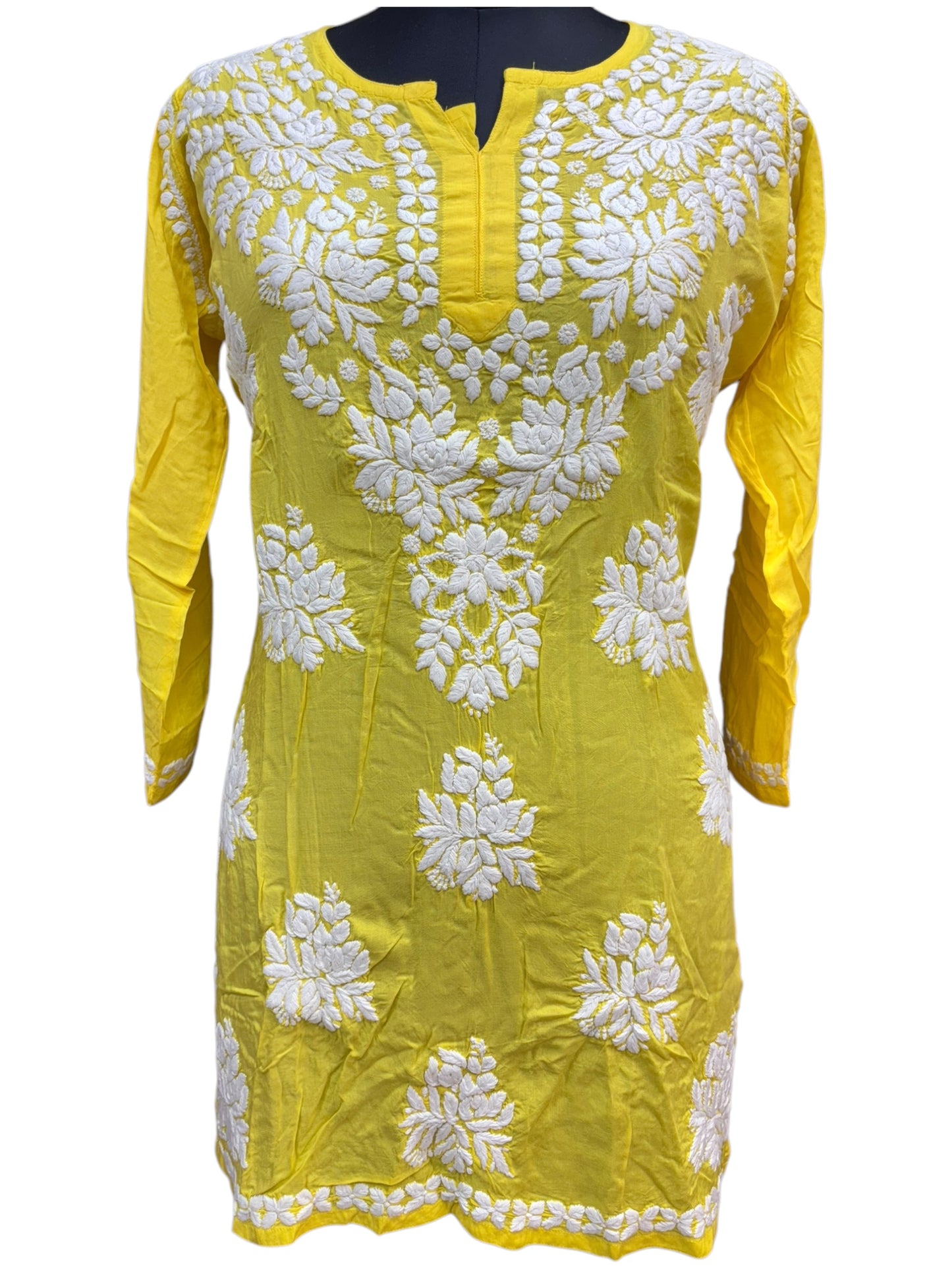 Soft Modal Short Kurti with White Embroidery - Perfect blend of comfort and style