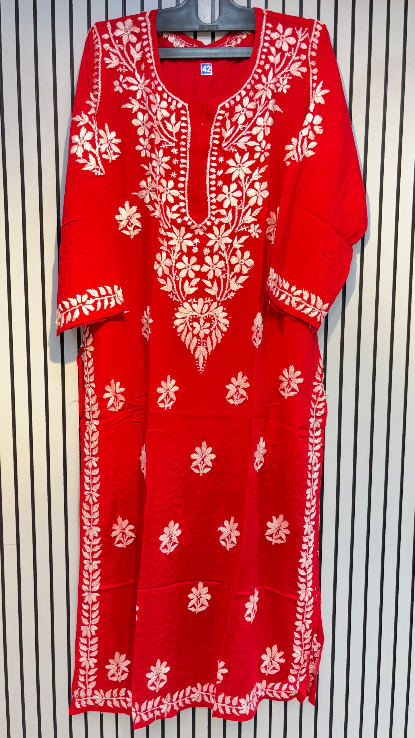 Pure Modal 42 Size Kurtis with Resham thread & 3d Embroidery🪡