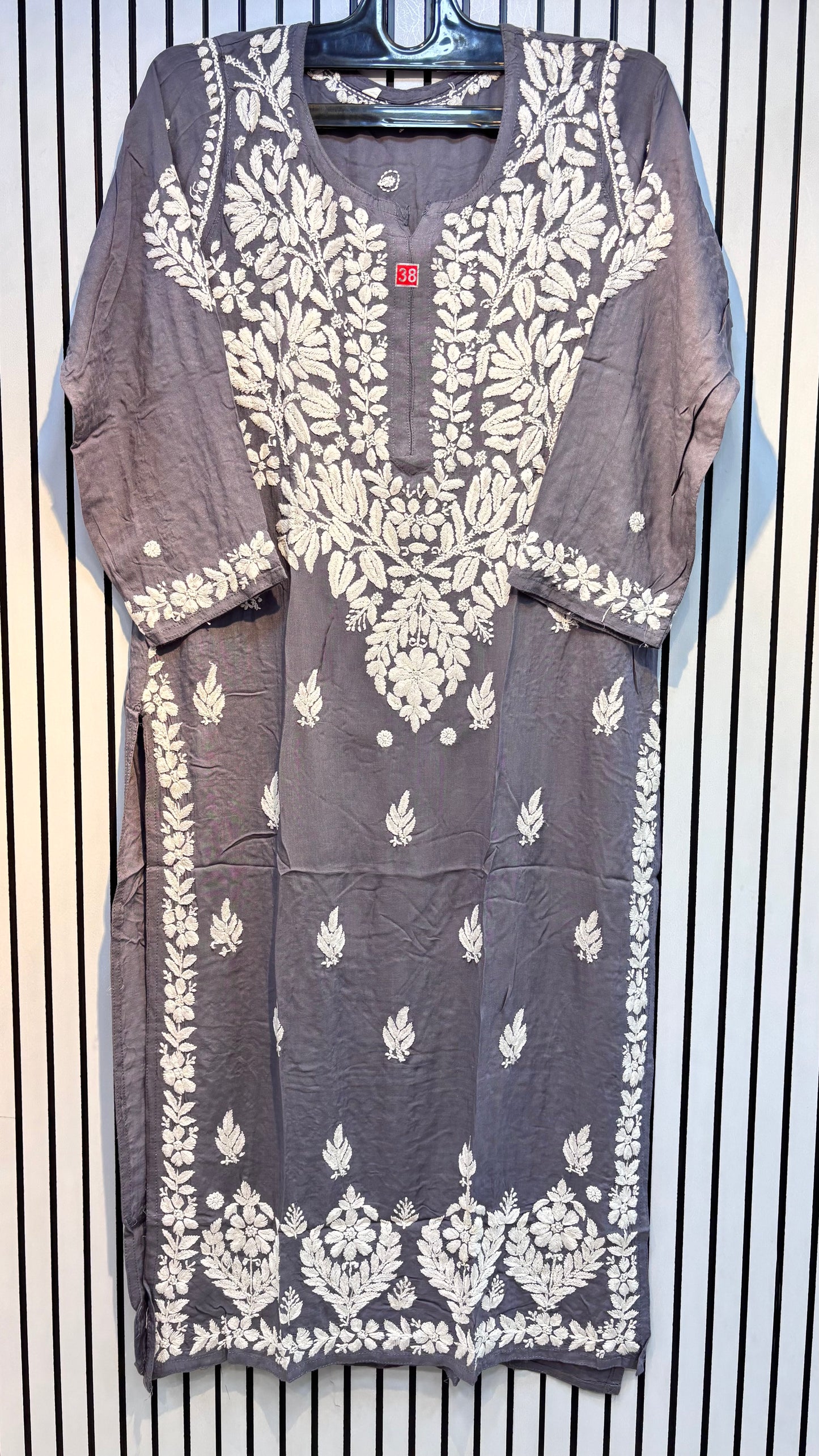 Pure Modal 38 Size Kurtis with Resham thread & 3d Embroidery🪡