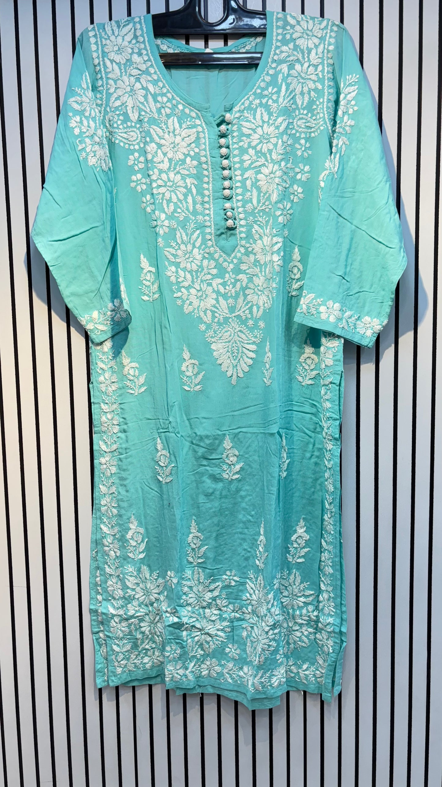 Pure Modal 38 Size Kurtis with Resham thread & 3d Embroidery🪡