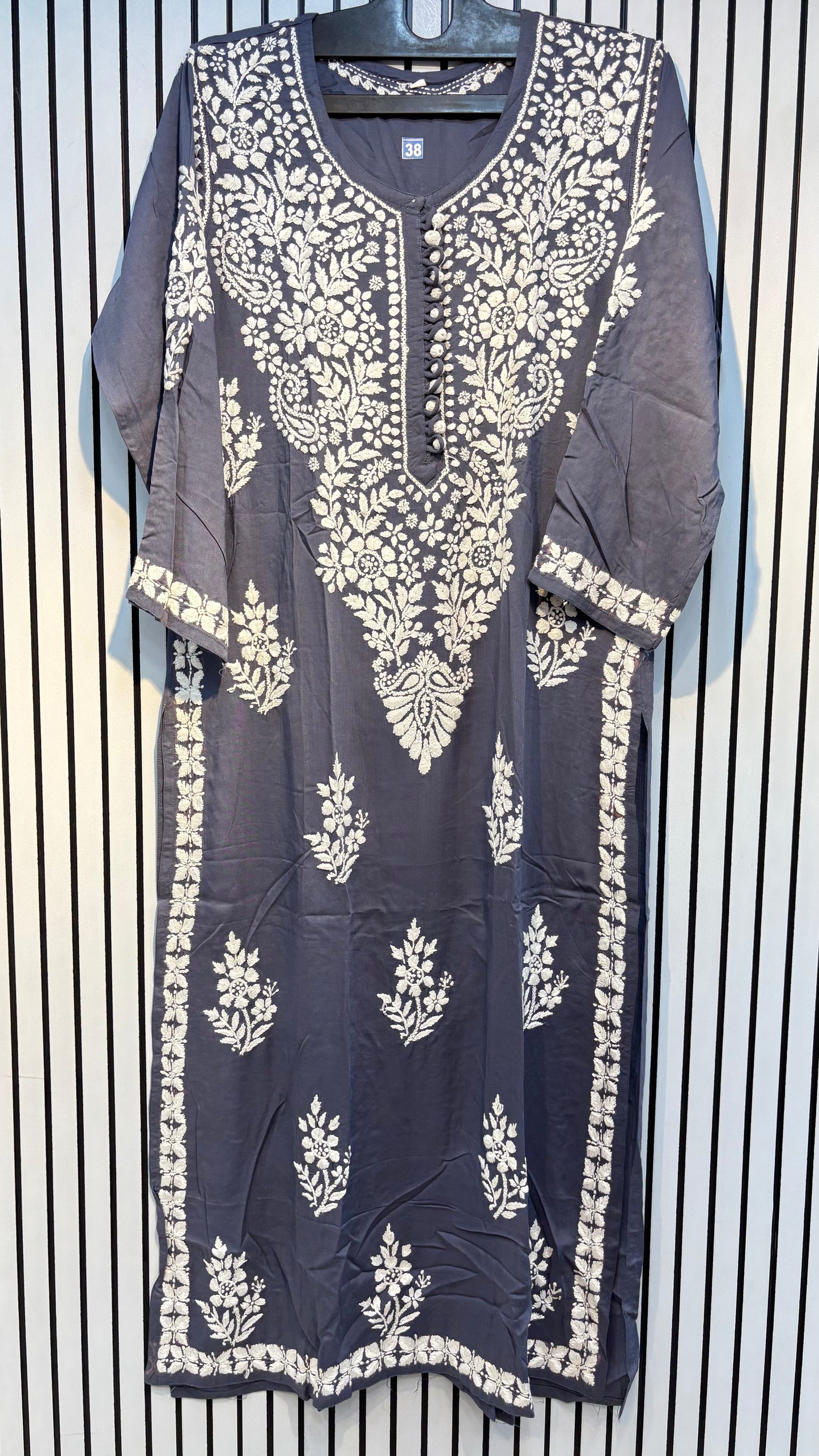 Pure Modal 38 Size Kurtis with Resham thread & 3d Embroidery🪡