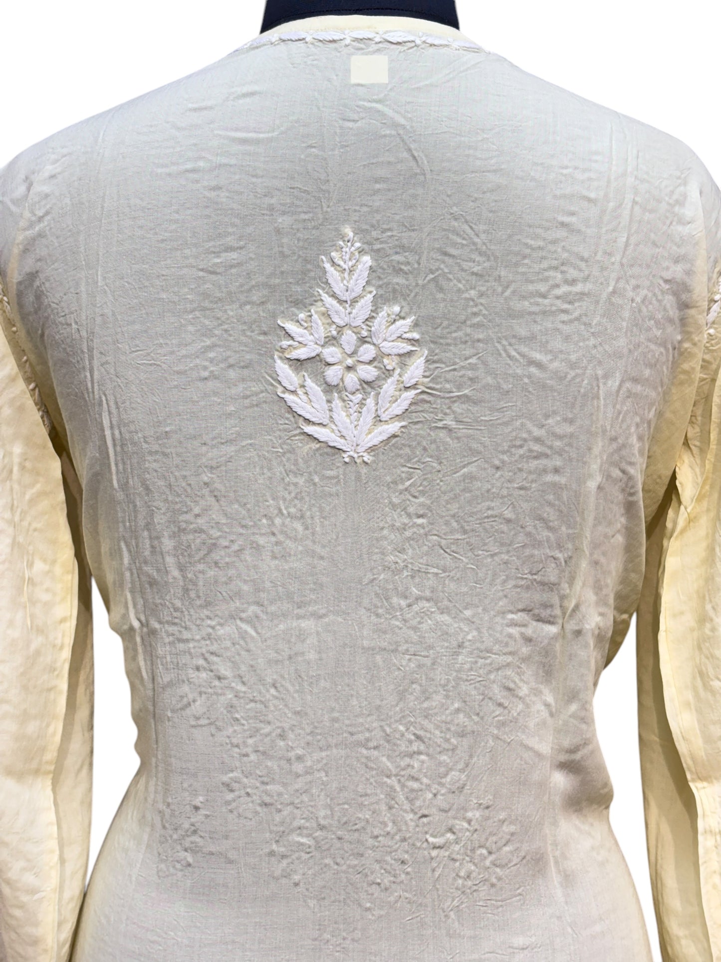 Modal Chikankari Kurti with Delicate White Embroidery