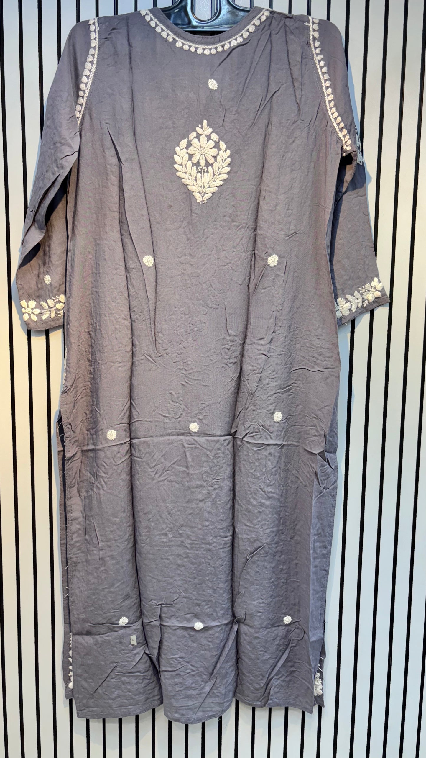Pure Modal 38 Size Kurtis with Resham thread & 3d Embroidery🪡