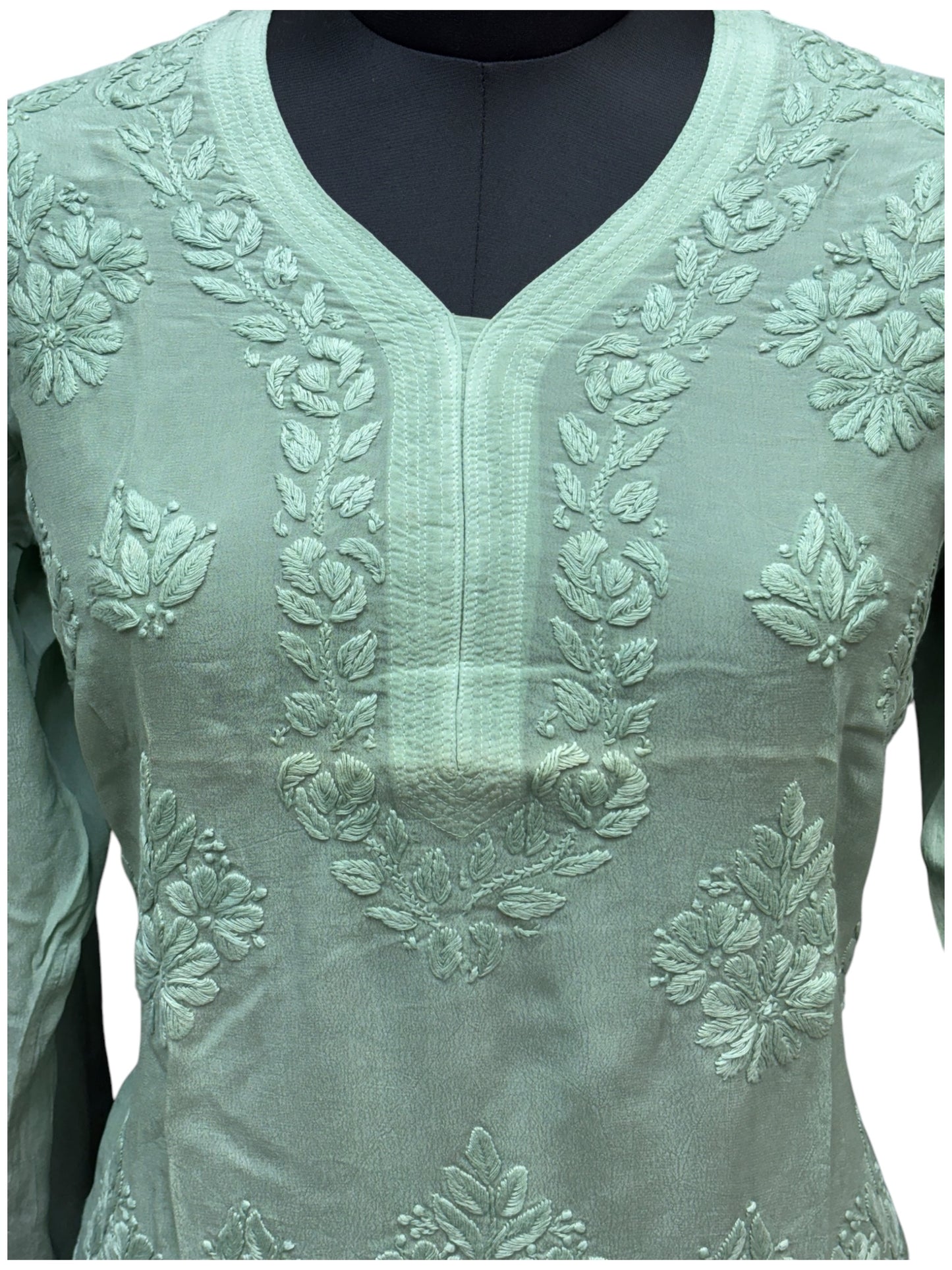 Premium American Crepe Short Top With 3D Embroidery - Experience Unique Elegance