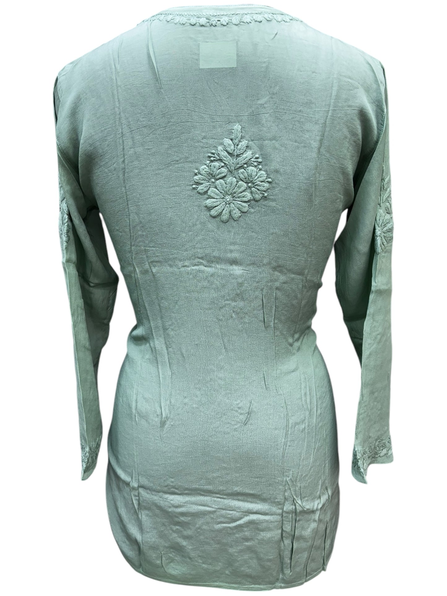 Premium American Crepe Short Top With 3D Embroidery - Experience Unique Elegance