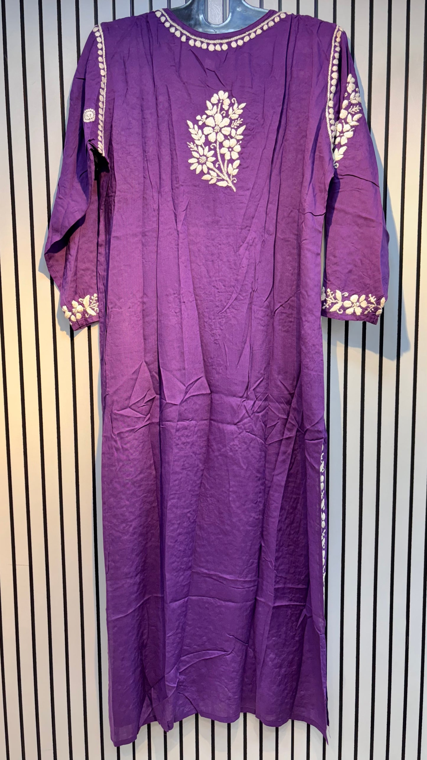 Pure Modal 38 Size Kurtis with Resham thread & 3d Embroidery🪡