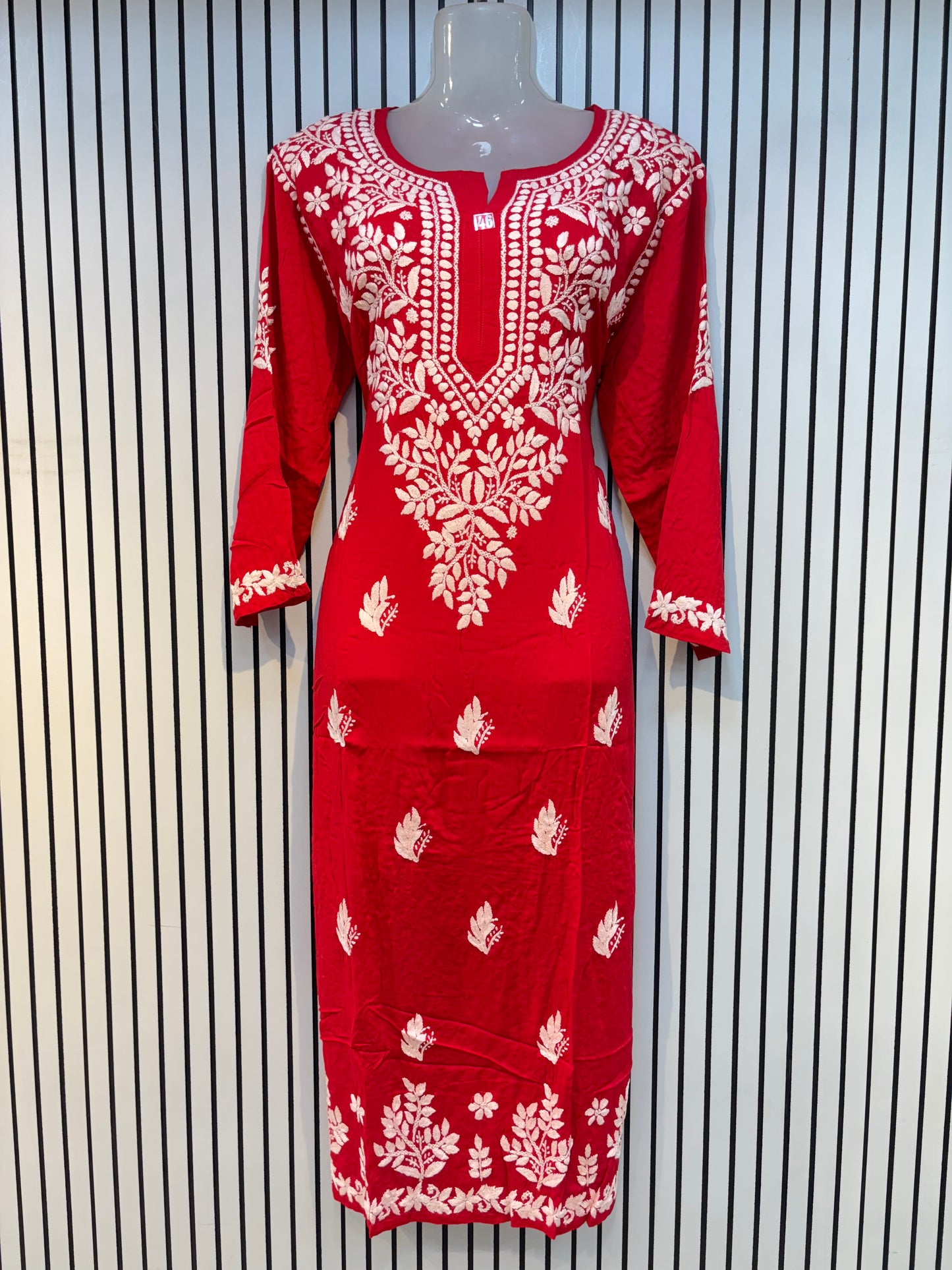 Pure Modal 46 Size Kurtis with Resham thread & 3d Embroidery🪡