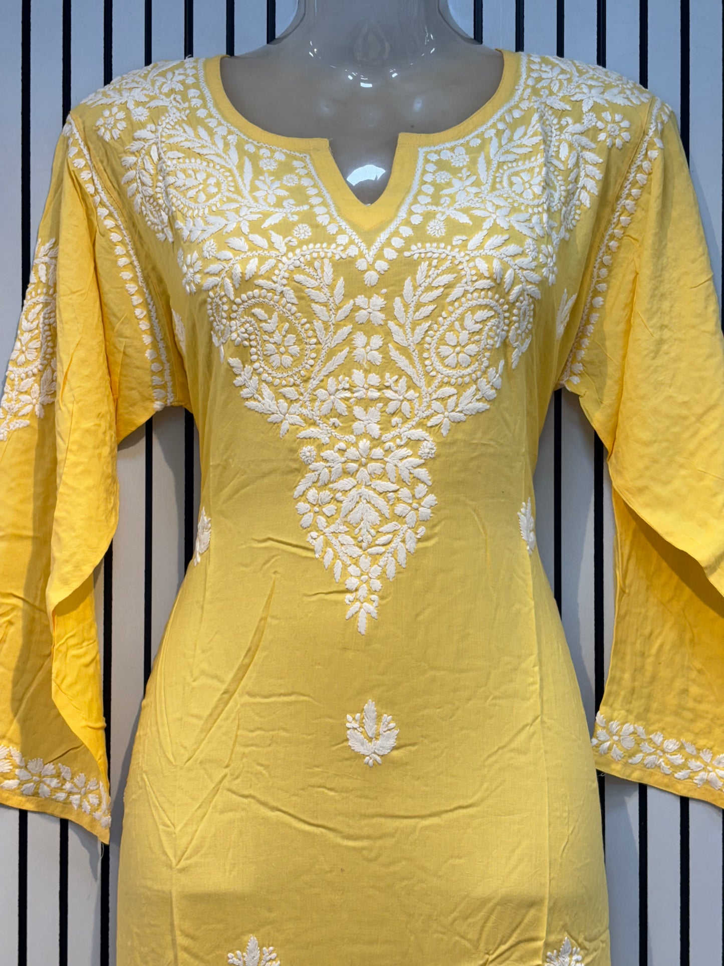 Pure Modal 44 Size Kurtis with Resham thread & 3d Embroidery🪡