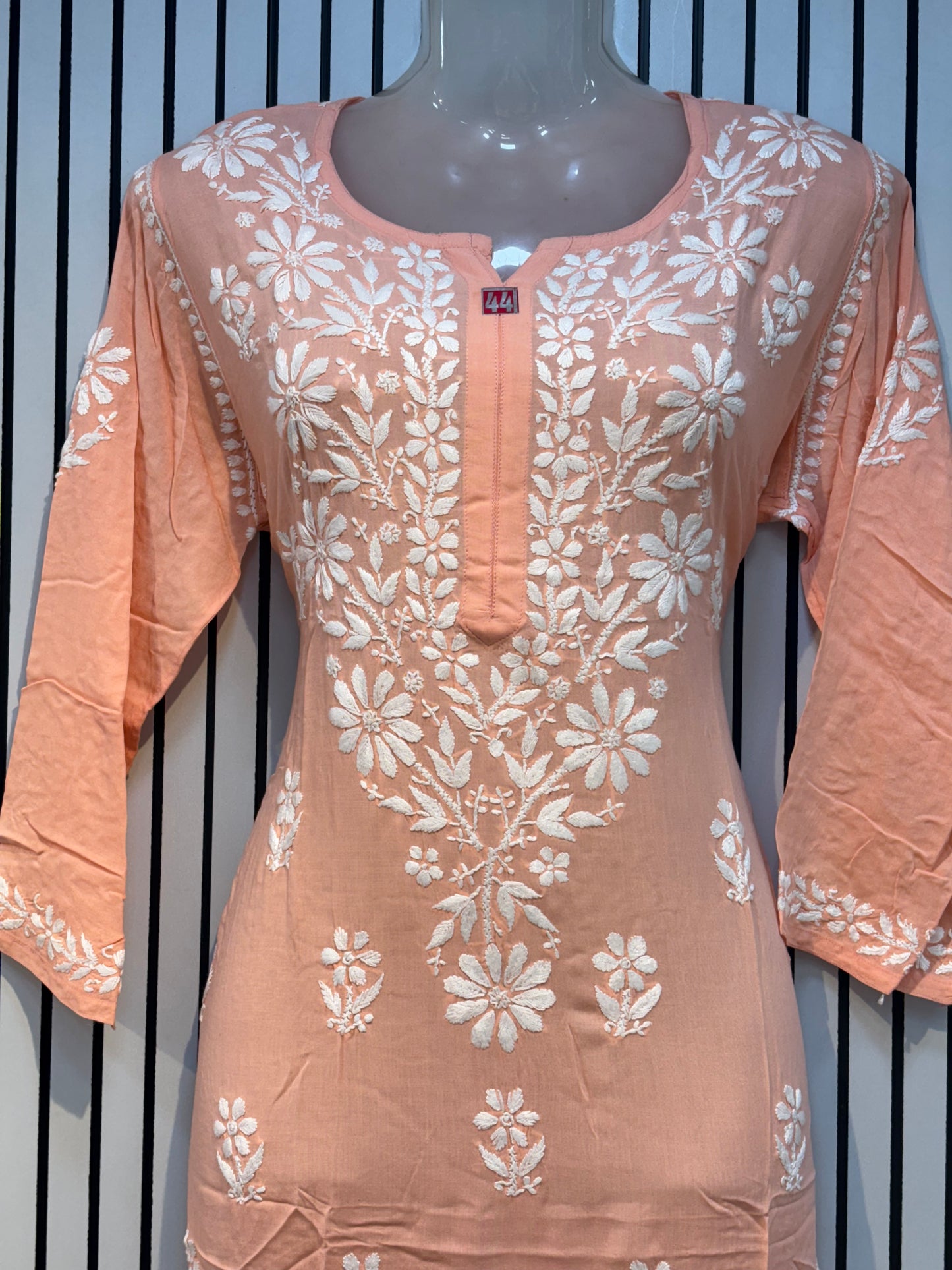 Pure Modal 44 Size Kurtis with Resham thread & 3d Embroidery🪡