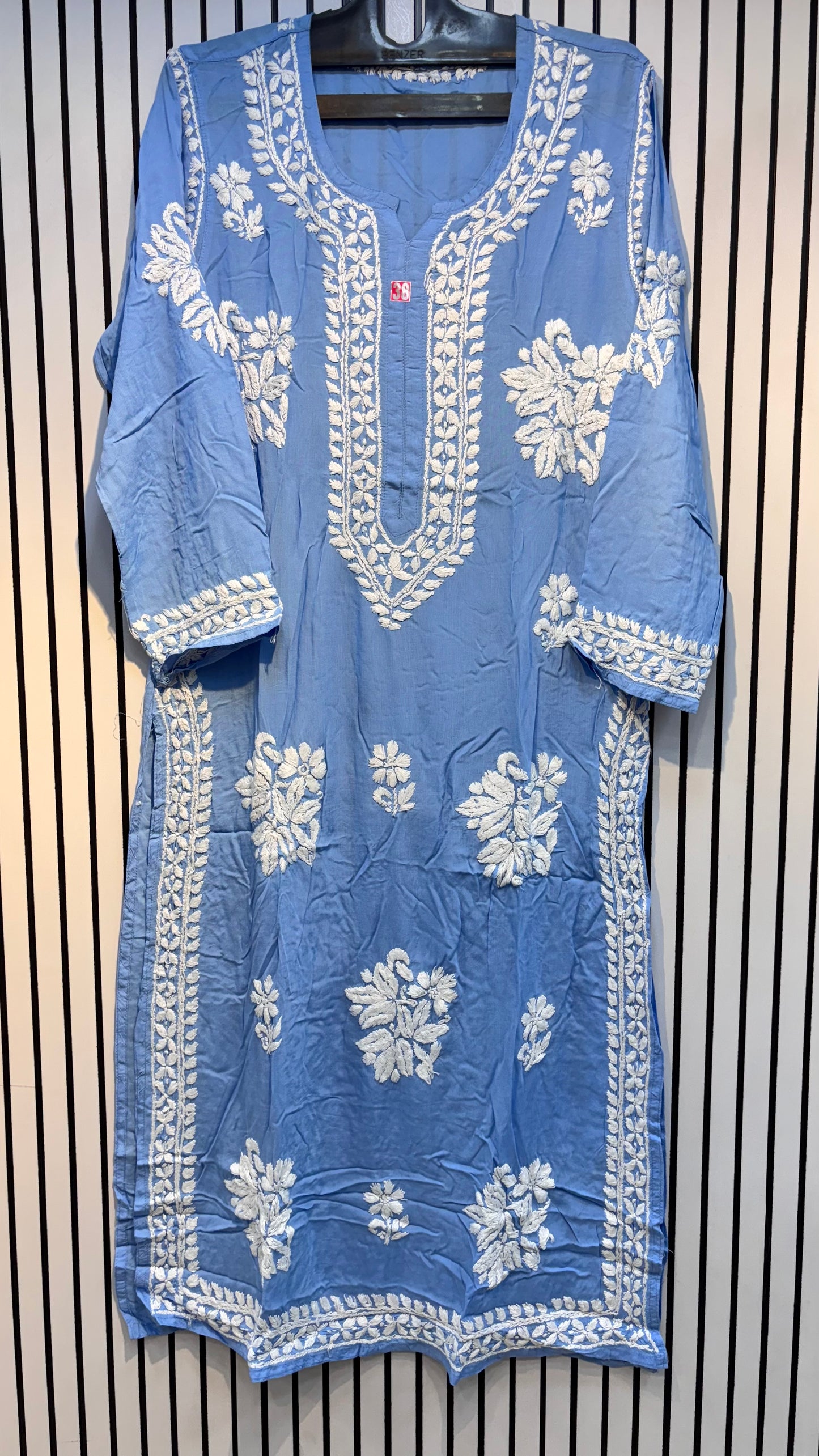 Pure Modal 38 Size Kurtis with Resham thread & 3d Embroidery🪡