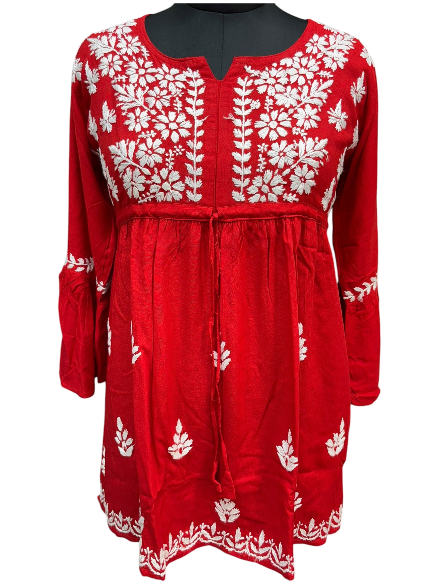 Soft Modal Short Tunic with White Embroidery