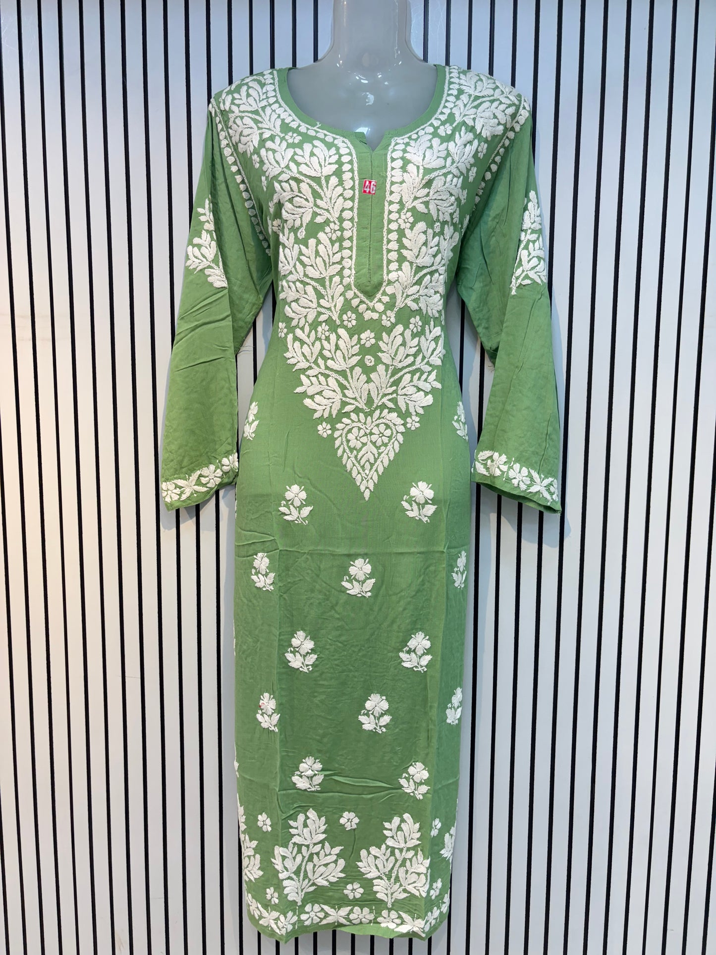 Pure Modal 46 Size Kurtis with Resham thread & 3d Embroidery🪡