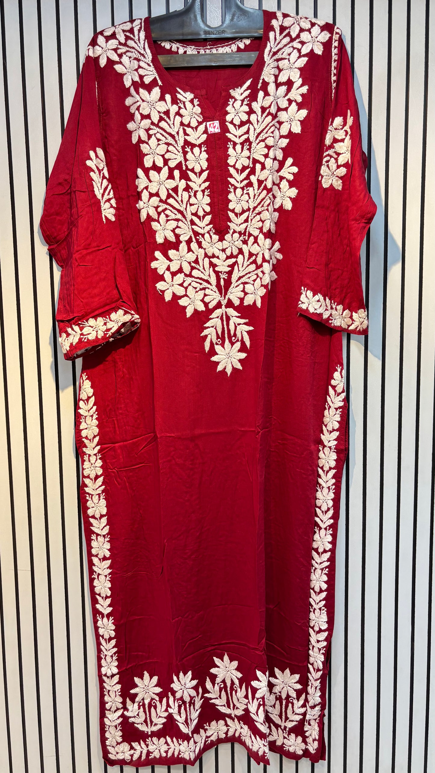 Pure Modal 42 Size Kurtis with Resham thread & 3d Embroidery🪡