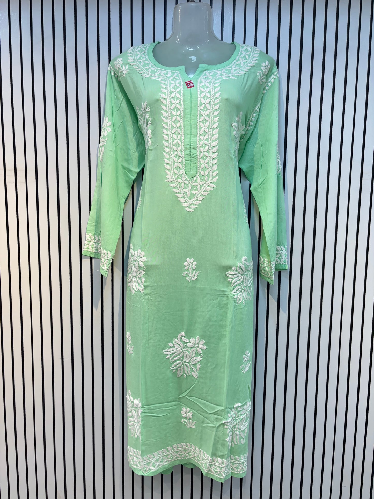 Pure Modal 46 Size Kurtis with Resham thread & 3d Embroidery🪡