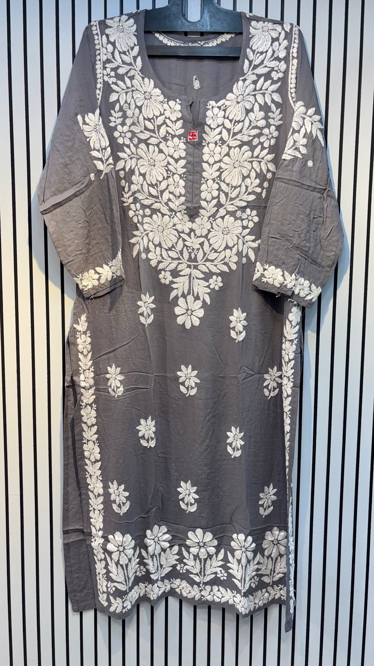 Pure Modal 40 Size Kurtis with Resham thread & 3d Embroidery🪡