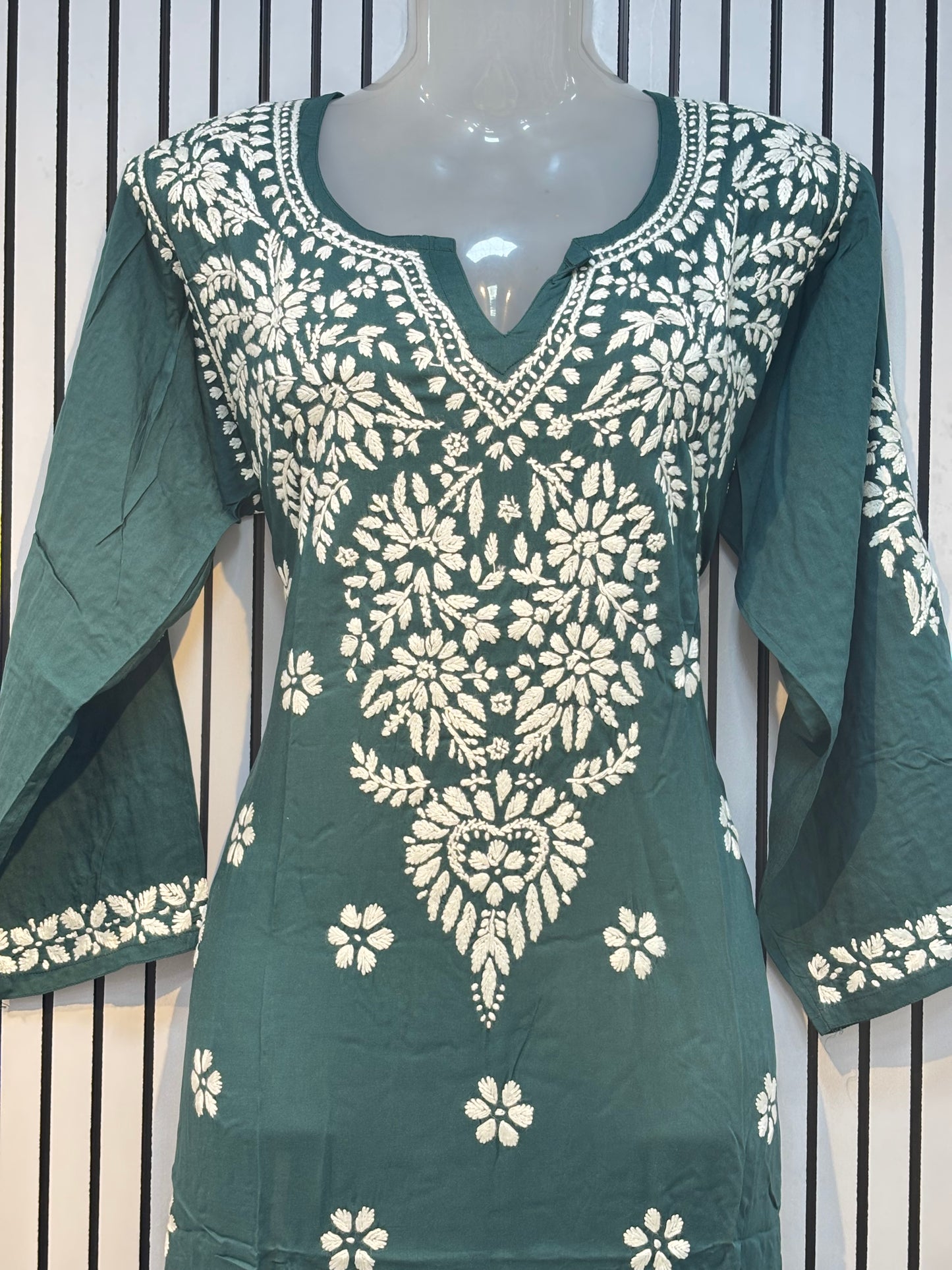 Pure Modal 44 Size Kurtis with Resham thread & 3d Embroidery🪡