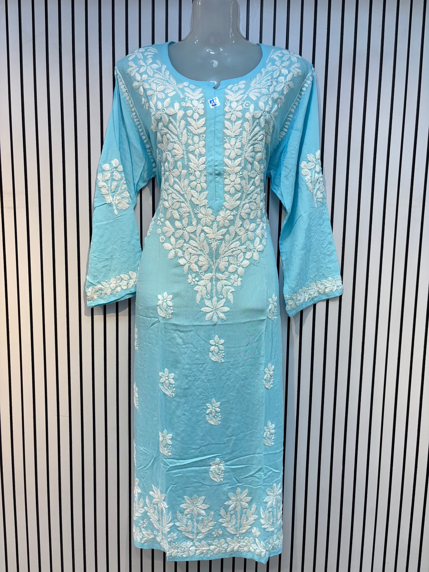 Pure Modal 46 Size Kurtis with Resham thread & 3d Embroidery🪡
