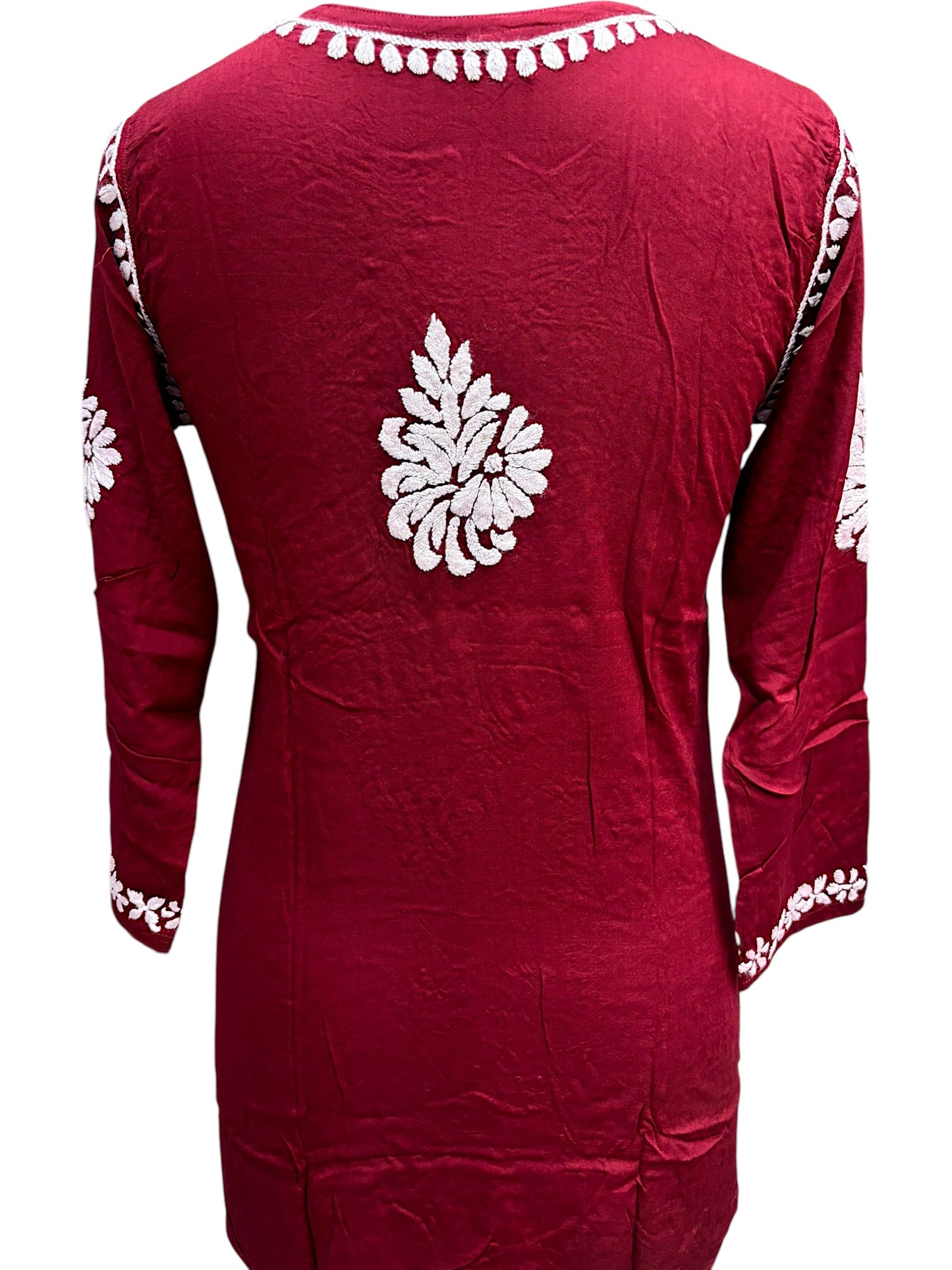 Soft Modal Short Kurti with White Embroidery - Perfect blend of comfort and style