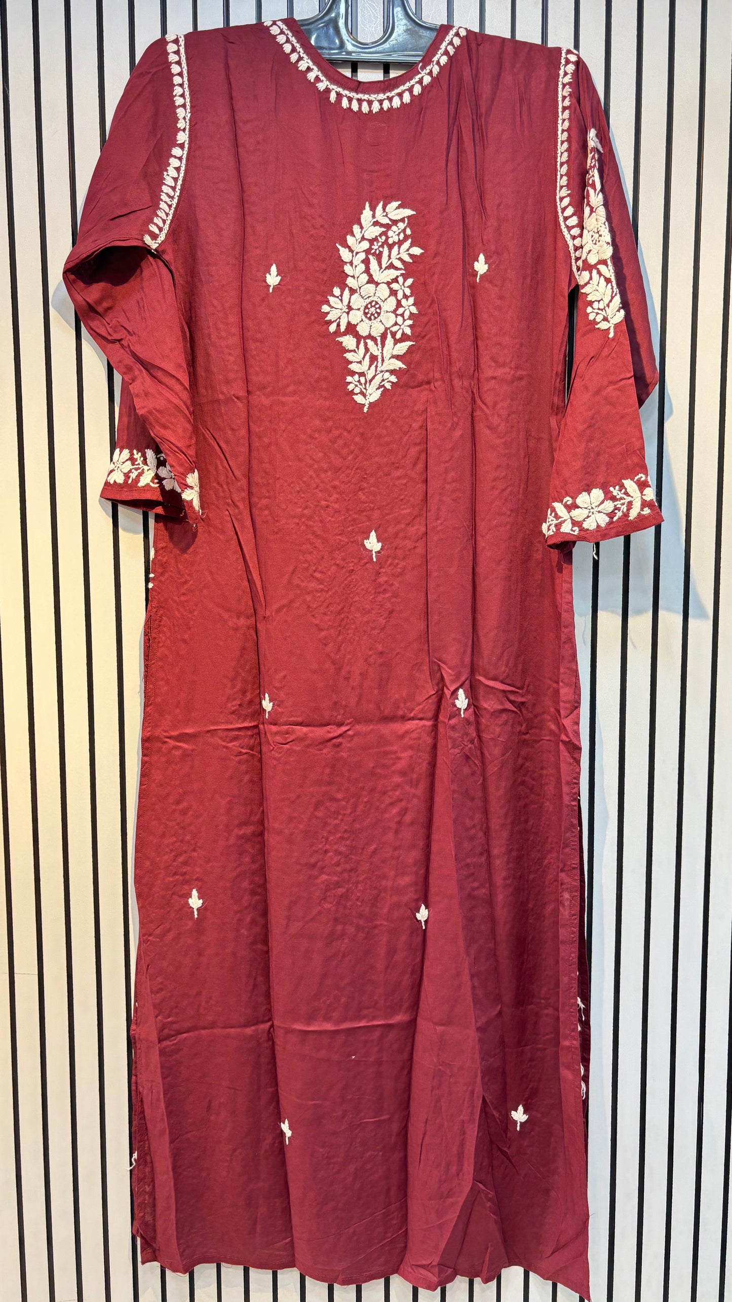 Pure Modal 40 Size Kurtis with Resham thread & 3d Embroidery🪡