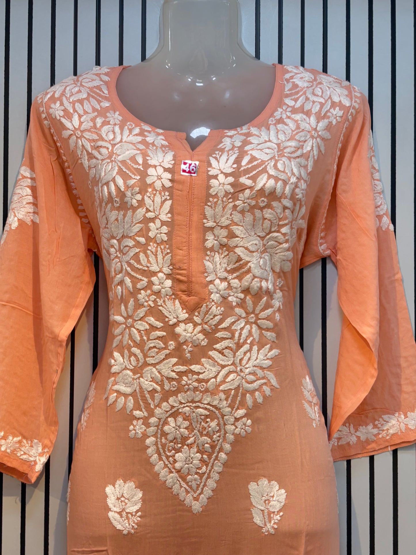 Pure Modal 46 Size Kurtis with Resham thread & 3d Embroidery🪡