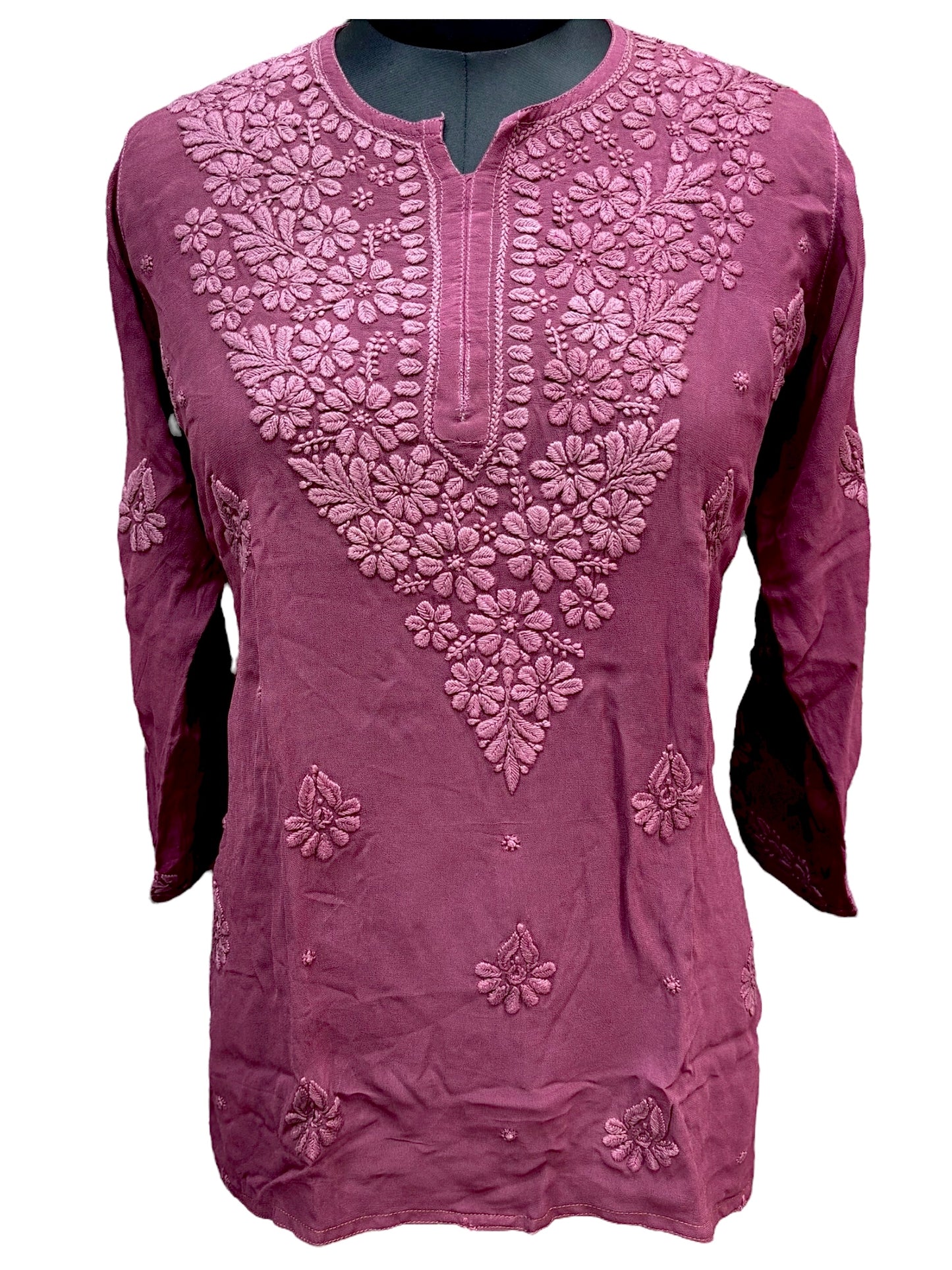 Premium Viscos Short Kurti With Fine 3D Embroidery