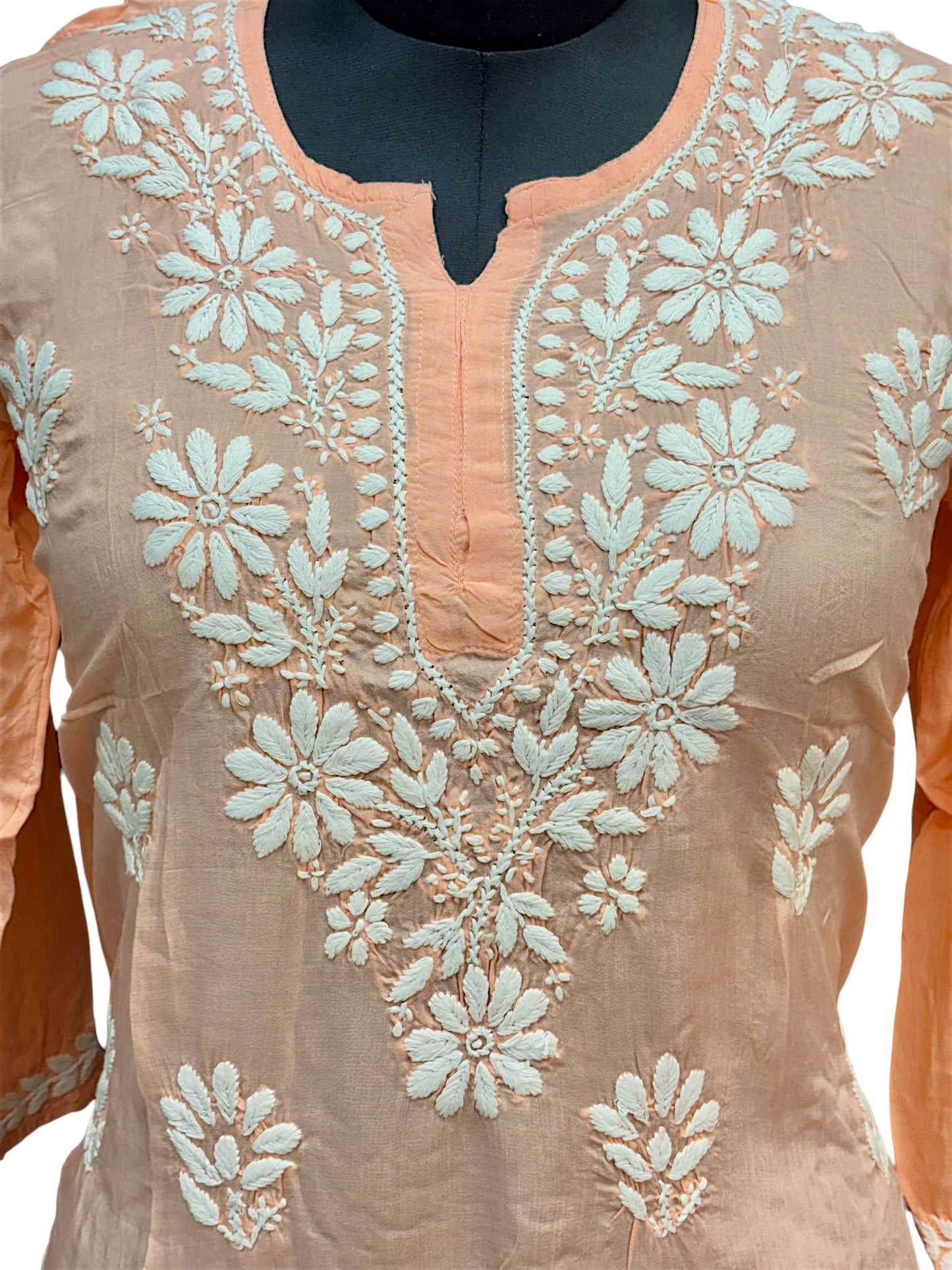 Soft Modal Short Kurti with White Embroidery - Perfect blend of comfort and style