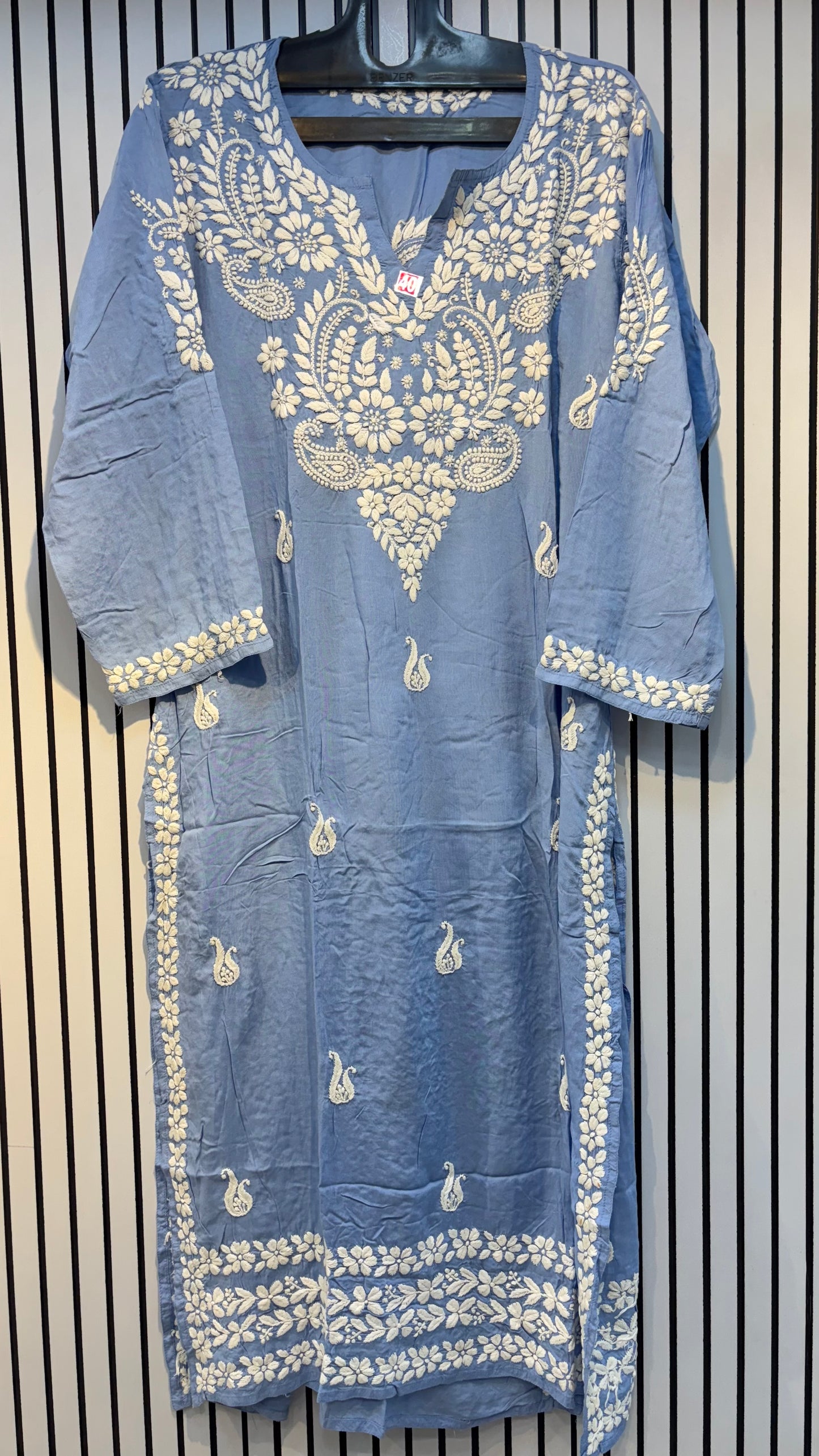Pure Modal 40 Size Kurtis with Resham thread & 3d Embroidery🪡