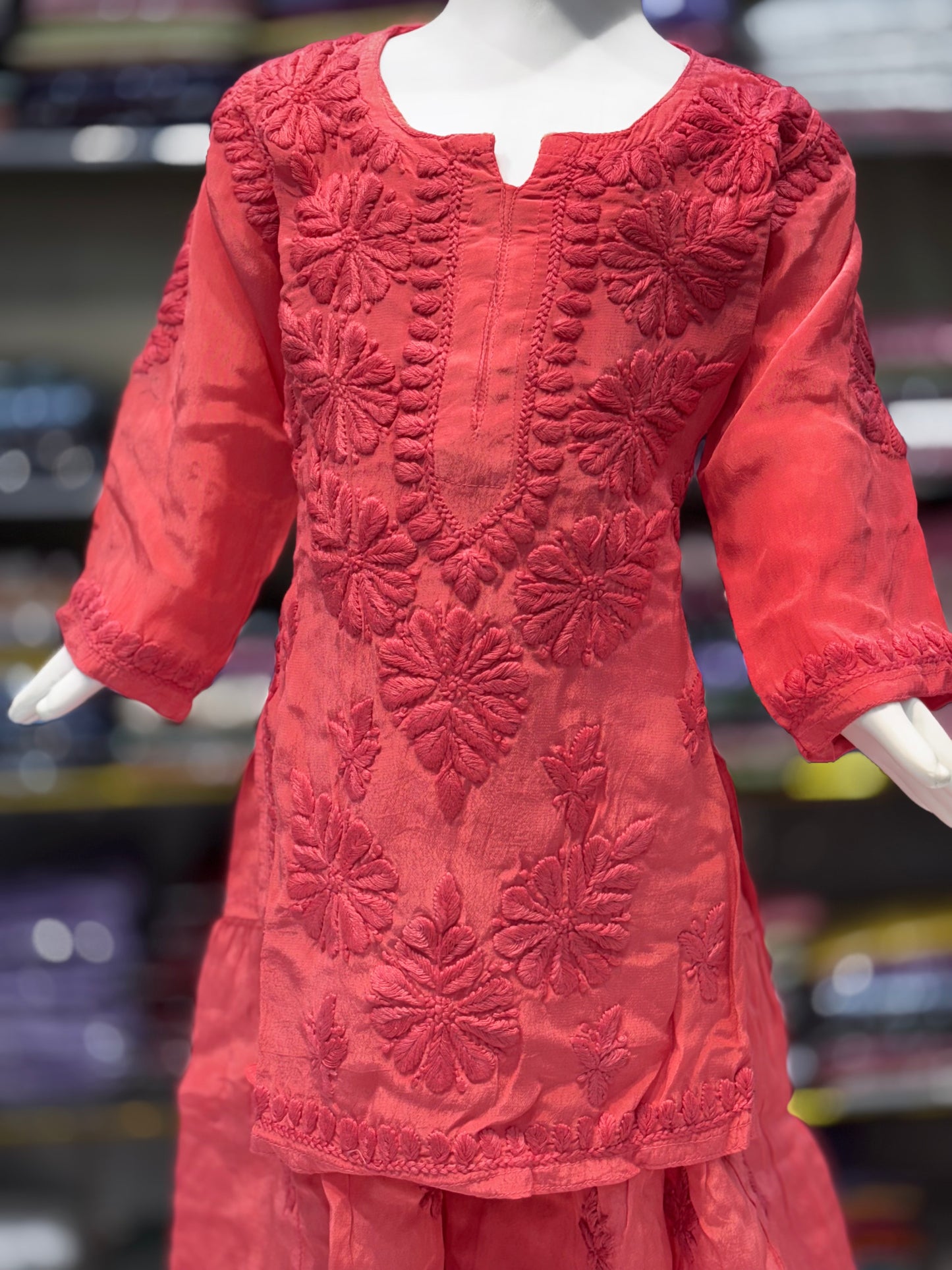 Exclusive American Crepe Kids Sharara Set With 3d Embroidery