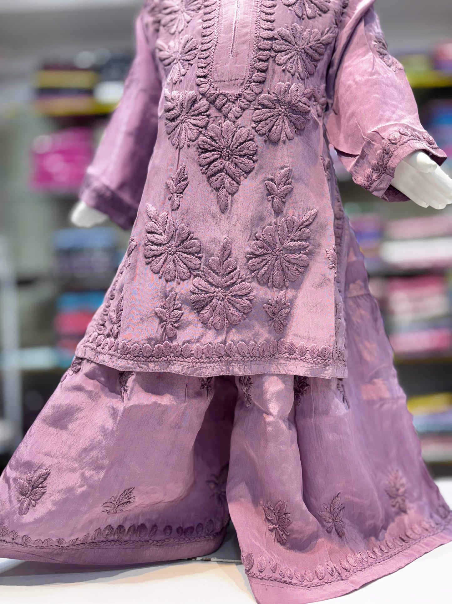 Exclusive American Crepe Kids Sharara Set With 3d Embroidery