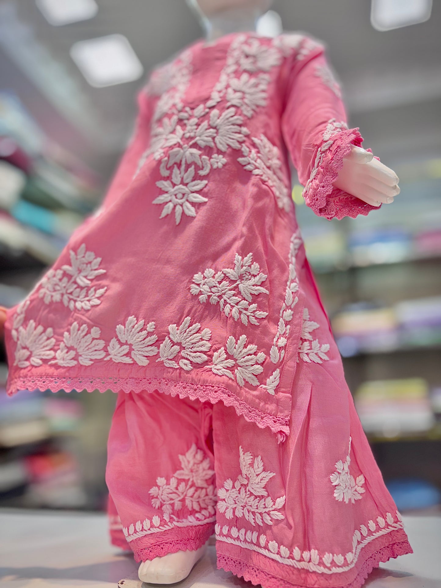 Iconic Muslin Kids Garara Set With 3d embroidery - Made for Tiny Trendsetters