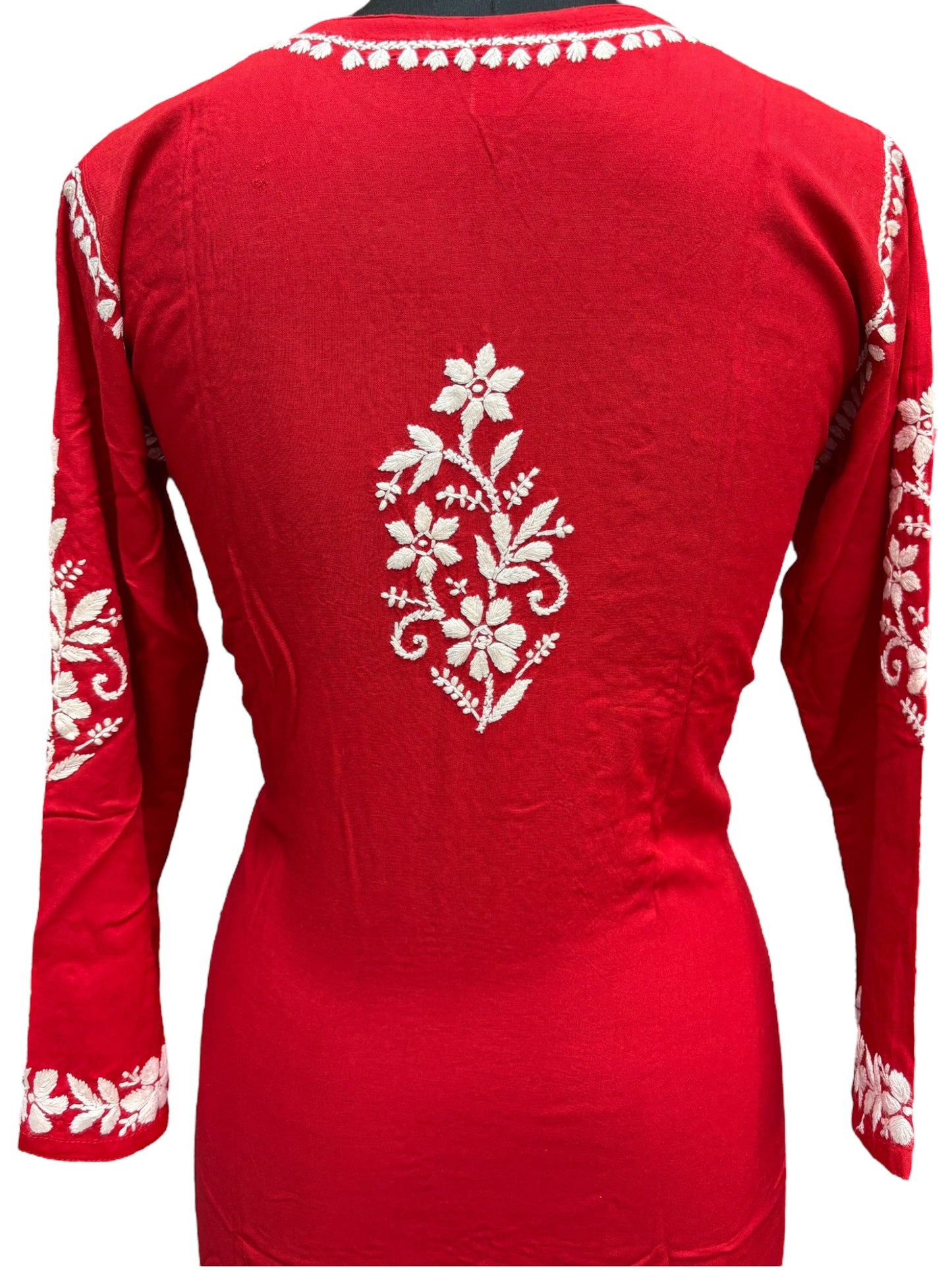 Modal Chikankari Kurti with Delicate White Embroidery