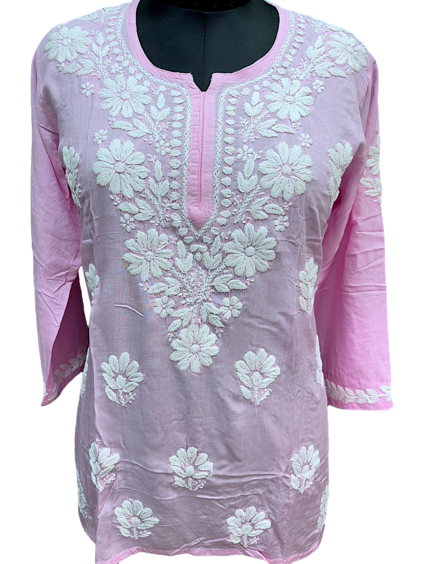 Soft Modal Short Kurti with White Embroidery - Perfect blend of comfort and style
