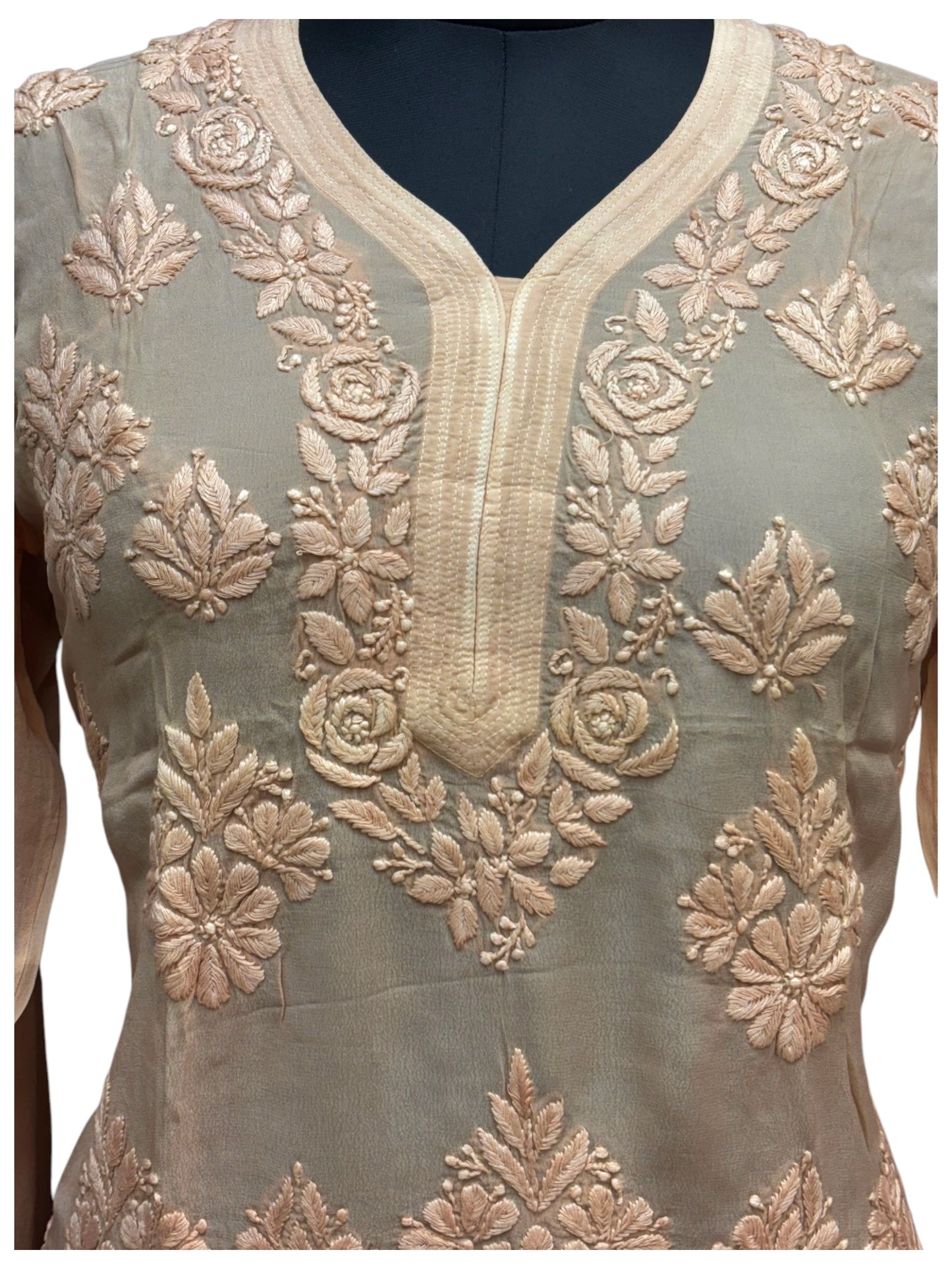 Premium American Crepe Short Top With 3D Embroidery - Experience Unique Elegance