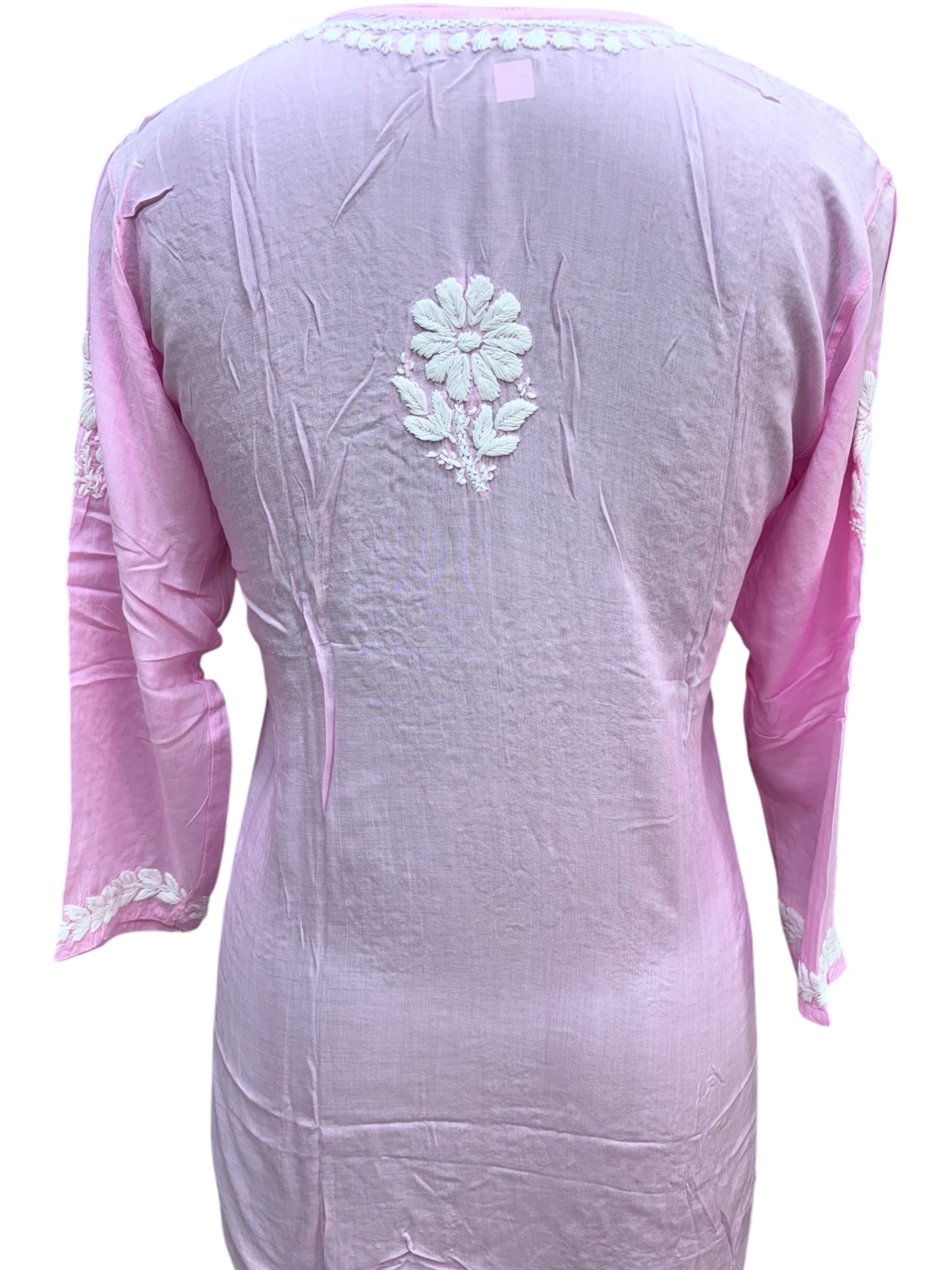 Soft Modal Short Kurti with White Embroidery - Perfect blend of comfort and style