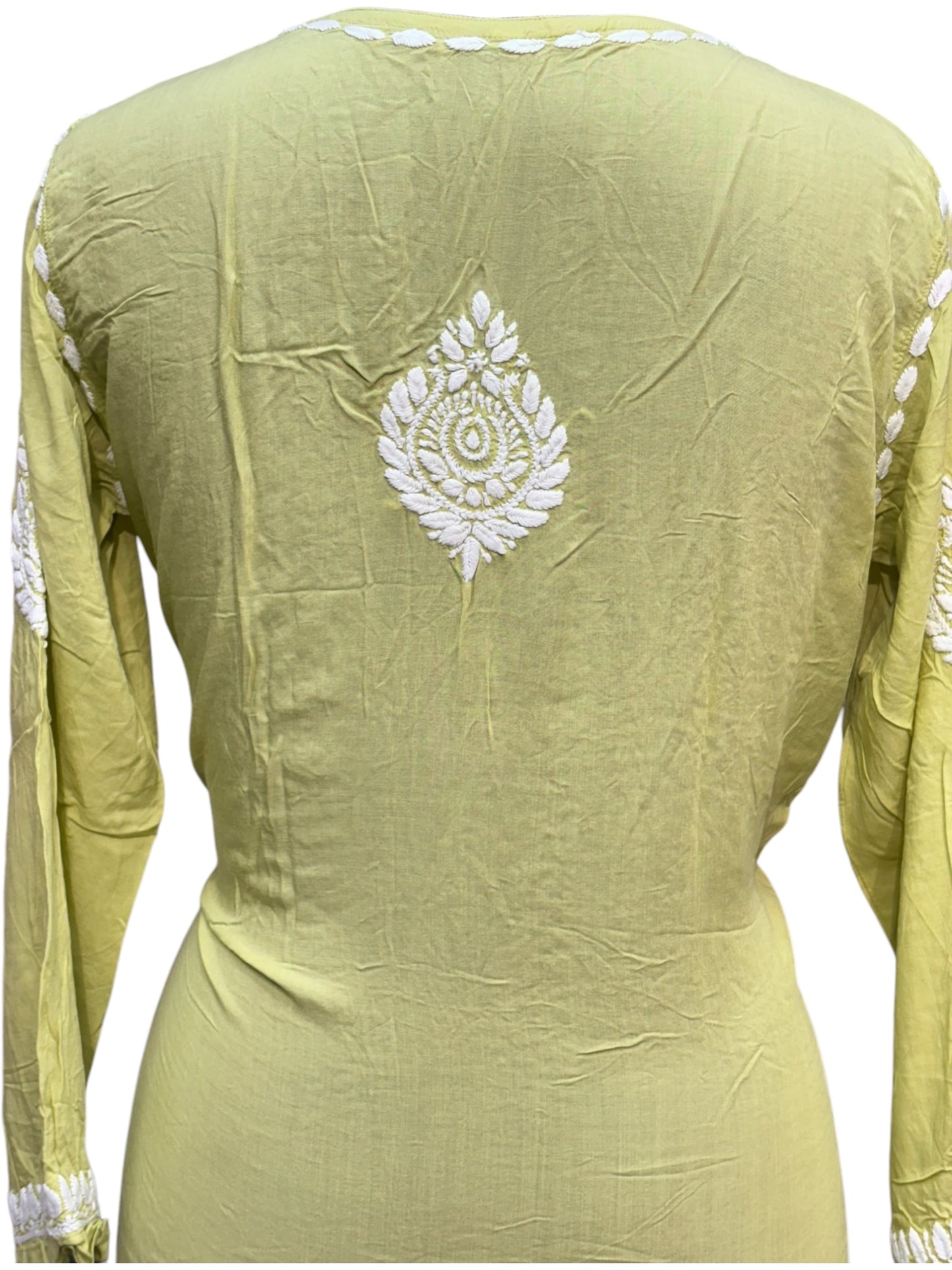 Modal Chikankari Kurti with Delicate White Embroidery