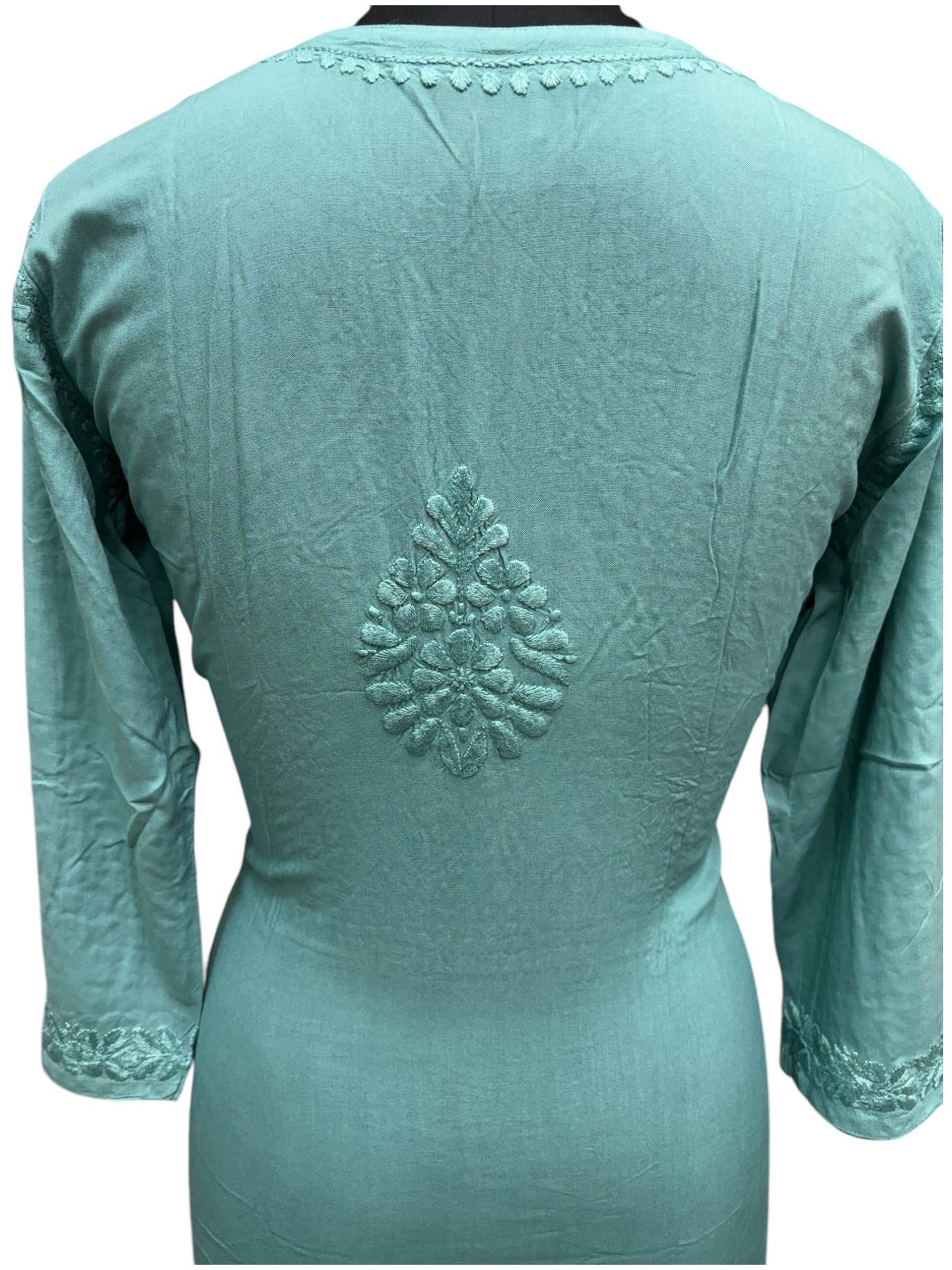 Elegant Chikankari Modal Kurti with Resham Thread 3D Embroidery