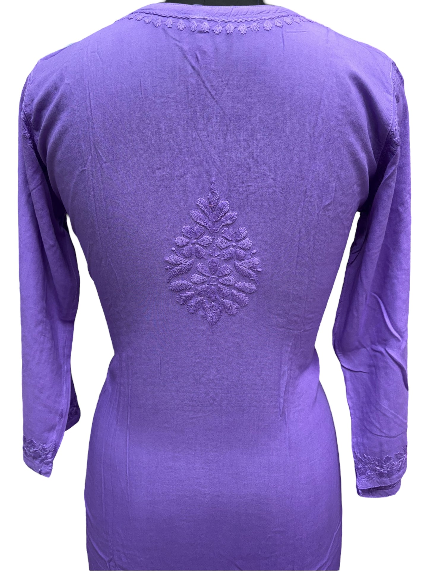 Elegant Chikankari Modal Kurti with Resham Thread 3D Embroidery