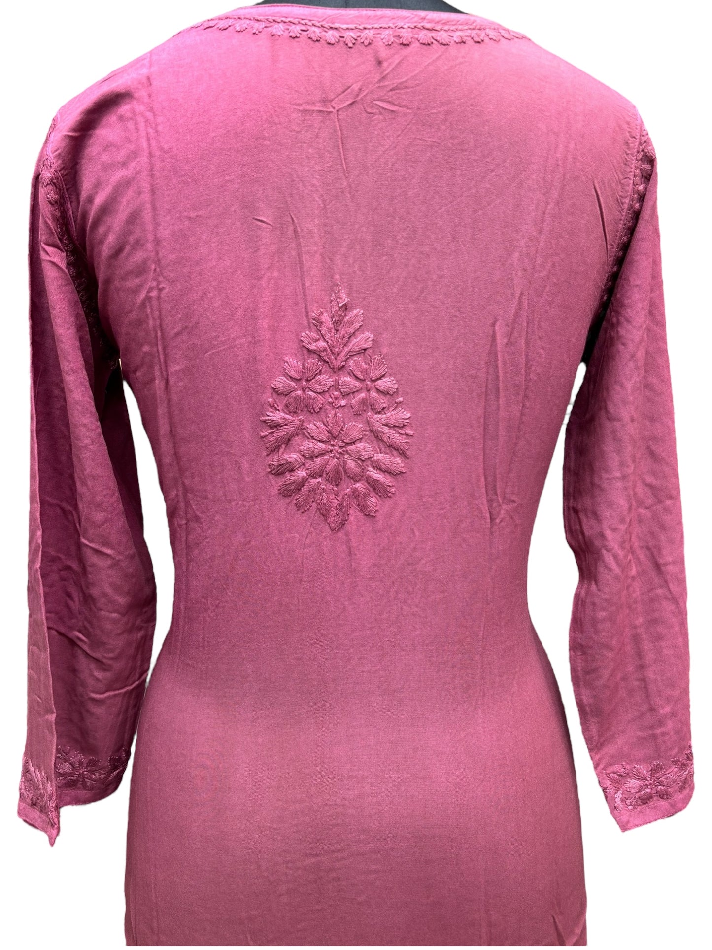 Elegant Chikankari Modal Kurti with Resham Thread 3D Embroidery