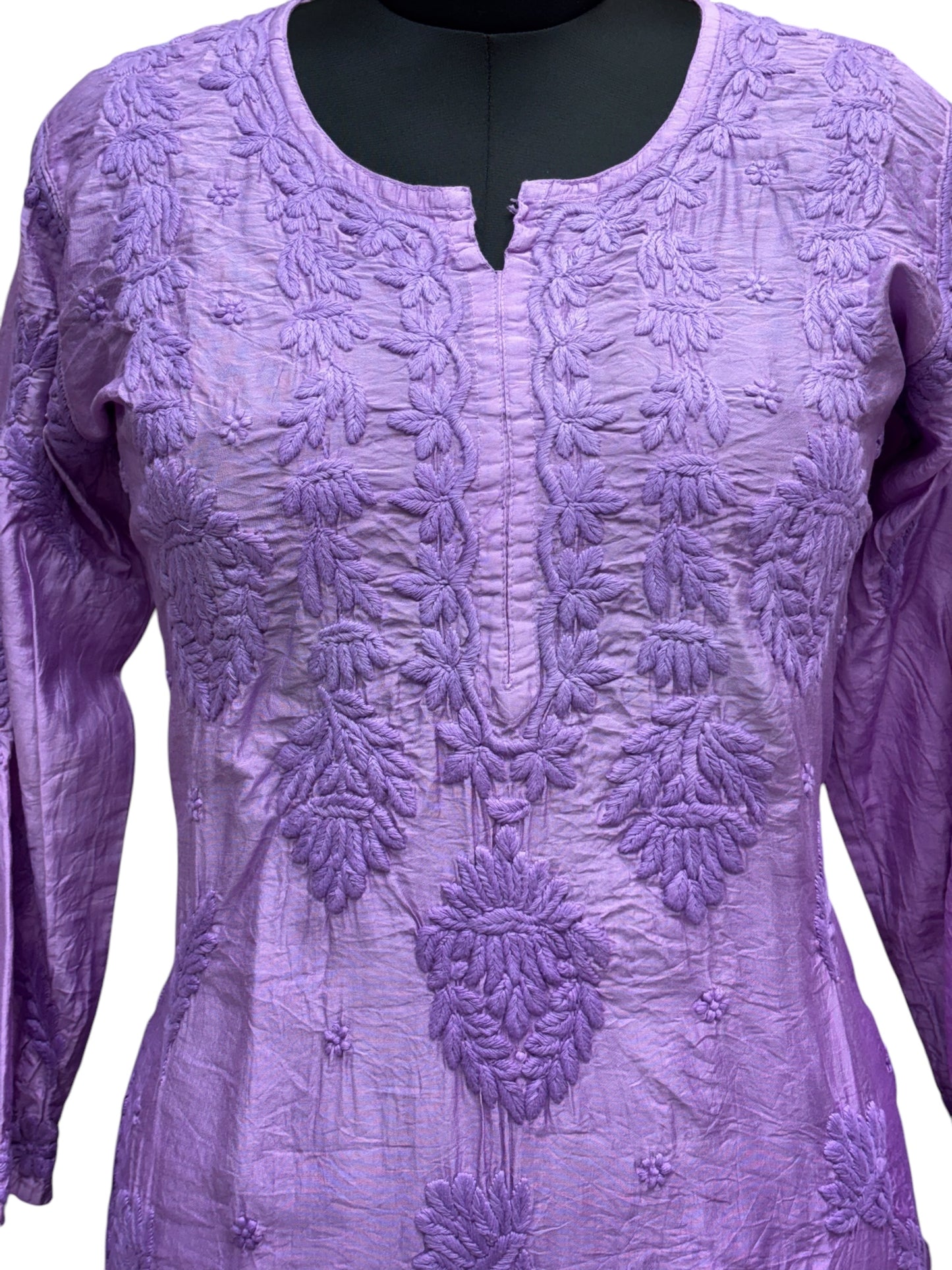 Exquisite Silk Ombre Kurti with Self-Thread 3D Embroidery