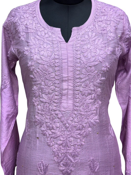 Luxurious Silk Ombre Kurti with Mukaish & intricate Resham Embroidery– Unveiling Timeless Artistry