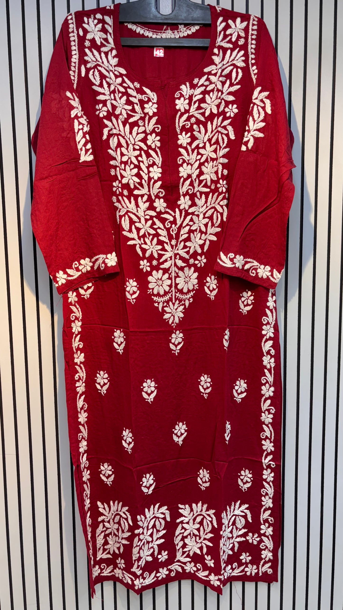 Pure Modal 42 Size Kurtis with Resham thread & 3d Embroidery🪡
