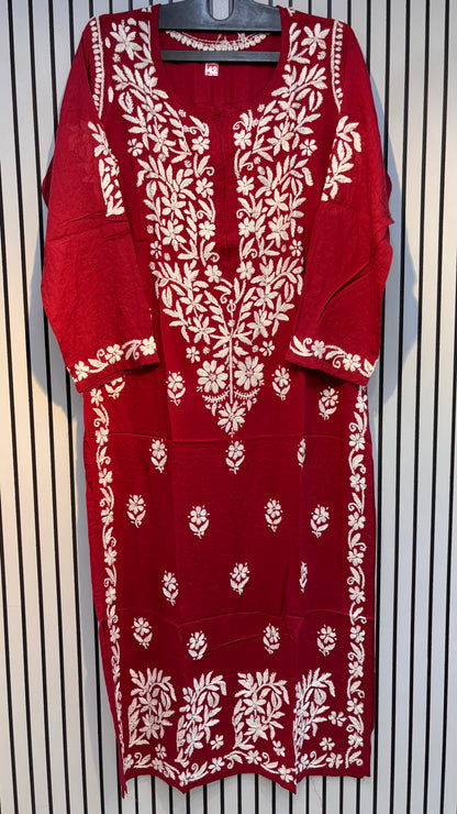 Pure Modal 42 Size Kurtis with Resham thread & 3d Embroidery🪡