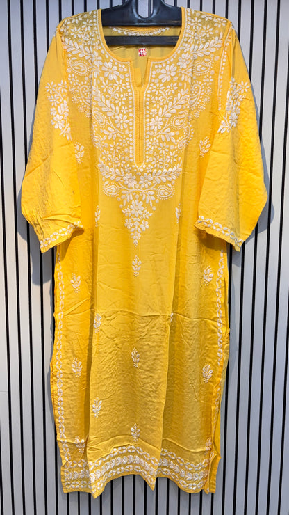 Pure Modal 42 Size Kurtis with Resham thread & 3d Embroidery🪡